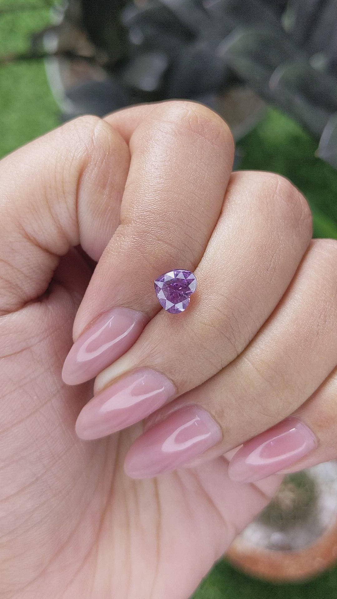 1.50 Ct. Pinkish Purple Sapphire from Ceylon (Sri Lanka) Size Video