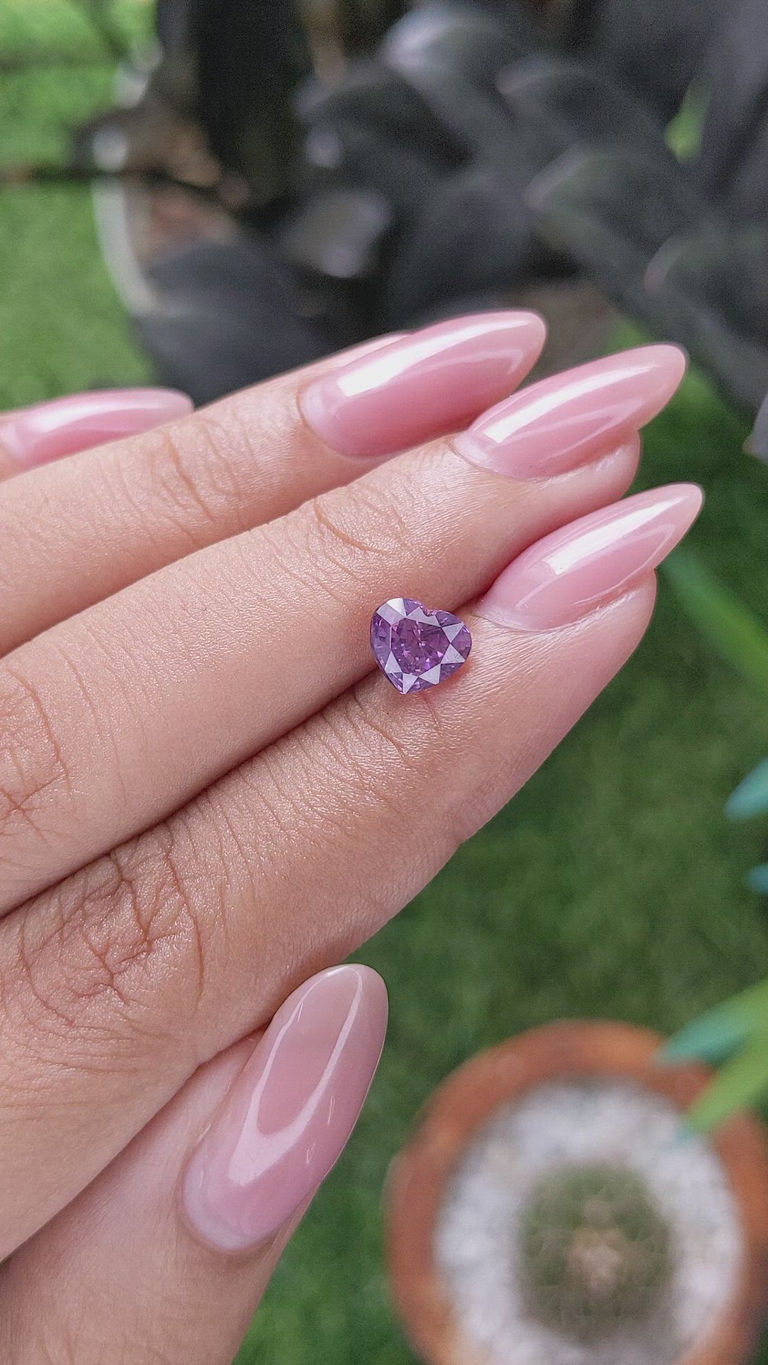 1.50 Ct. Pinkish Purple Sapphire from Ceylon (Sri Lanka) Size Video