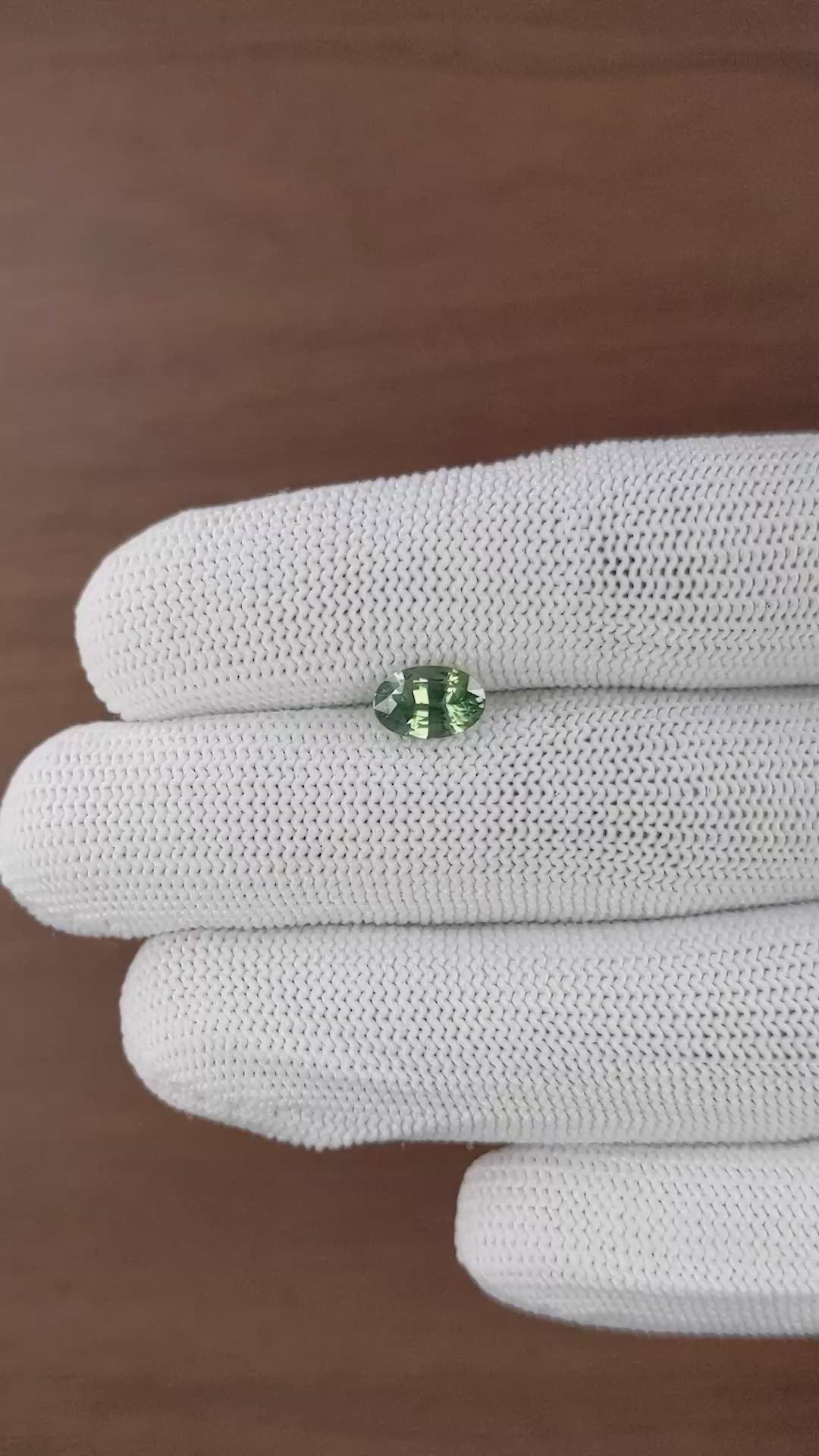 1.60 Ct. Bluish Green Sapphire from Madagascar Size Video