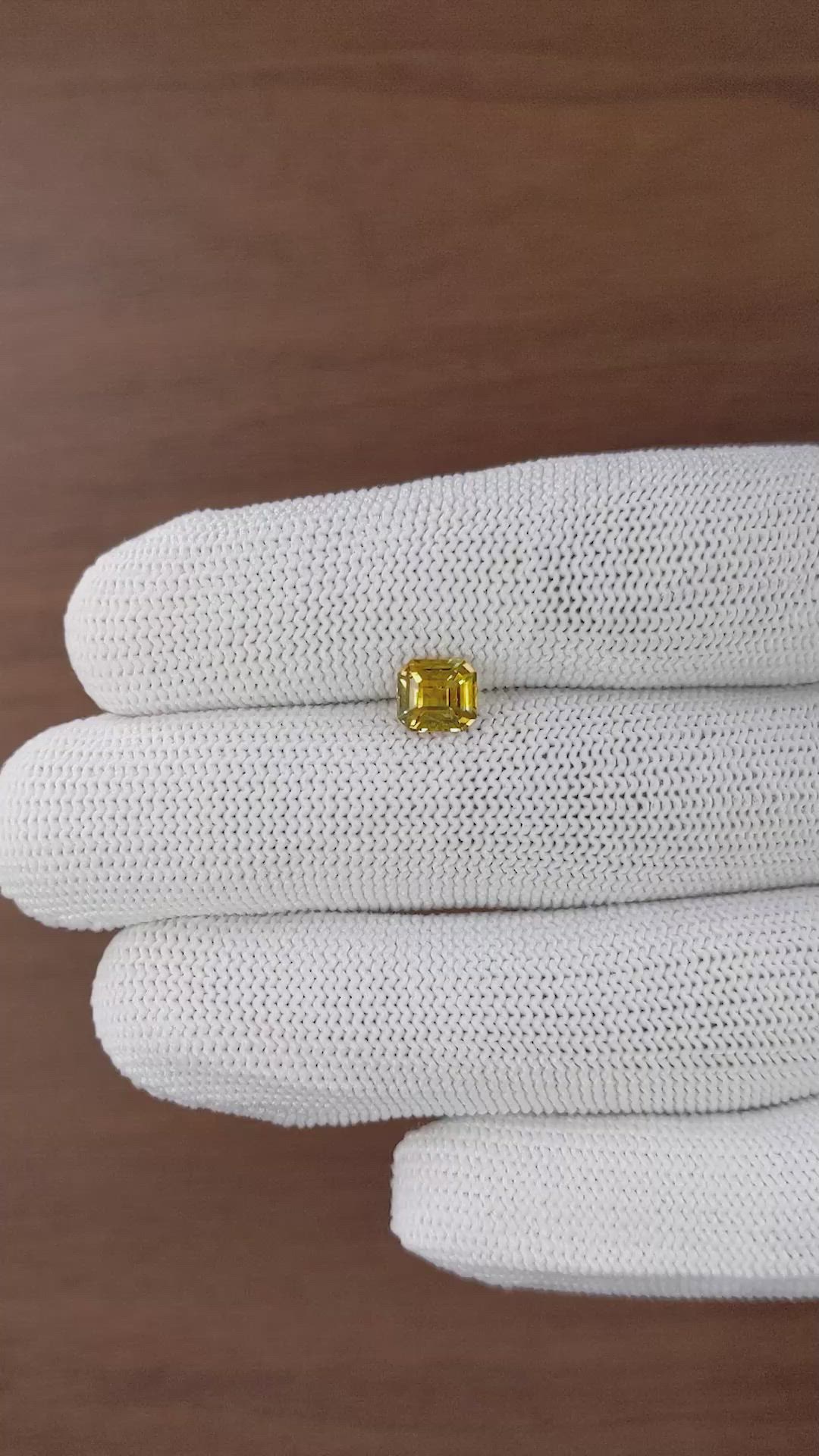 1.30 Ct. Orangish Yellow Sapphire from Madagascar Size Video