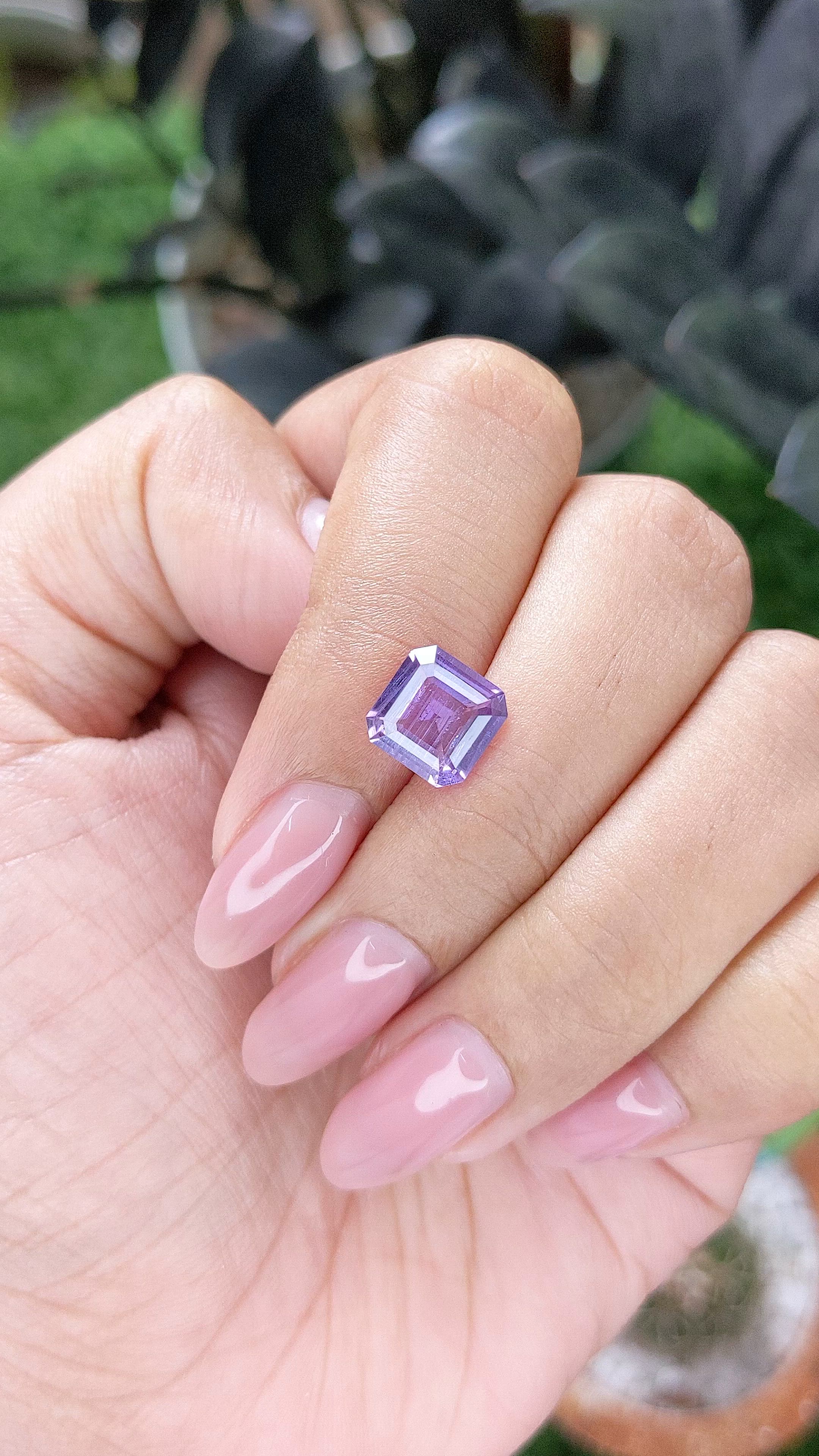 2.63 Ct. Pinkish Purple Sapphire from Madagascar Size Video