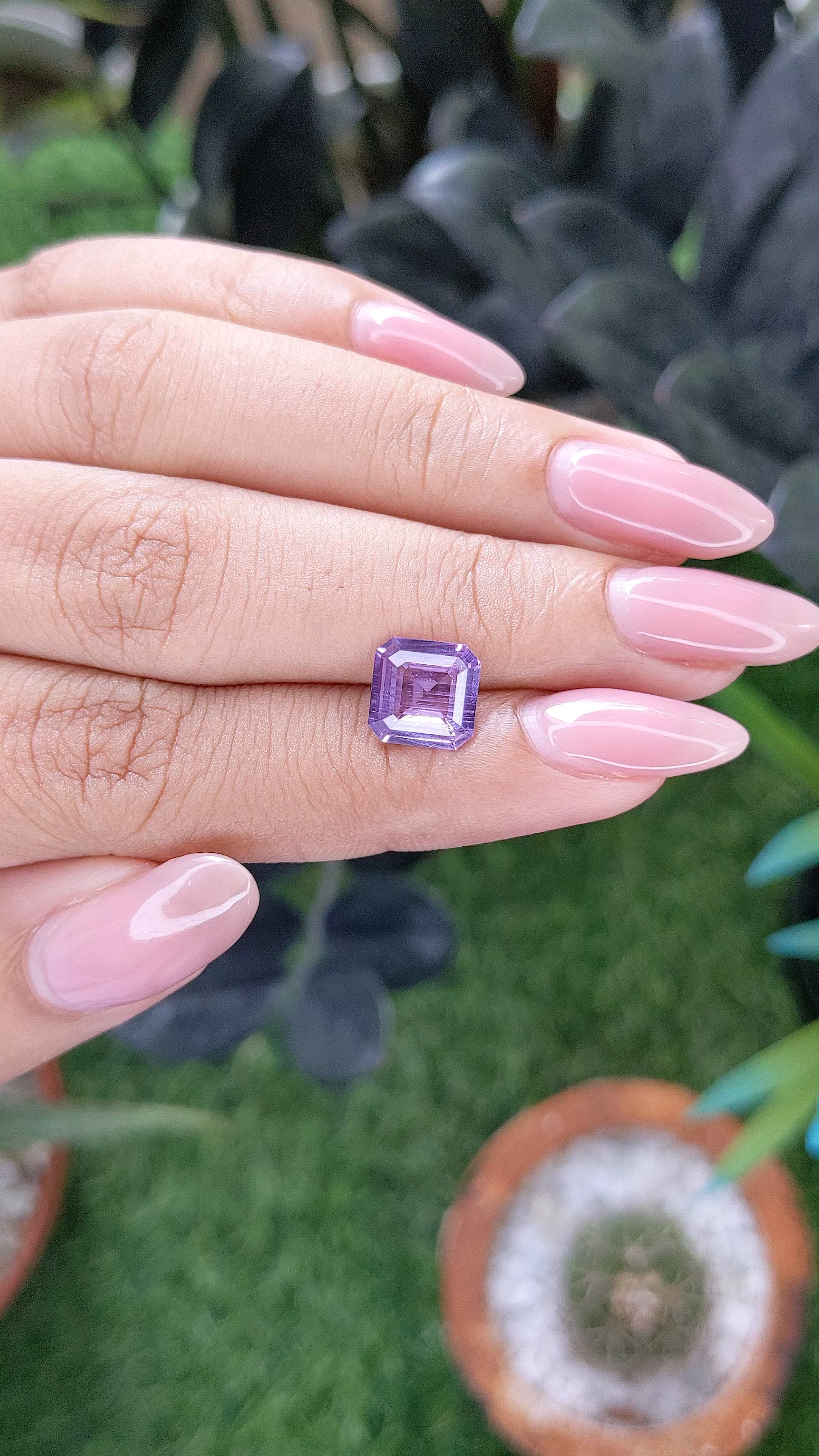 2.63 Ct. Pinkish Purple Sapphire from Madagascar Size Video