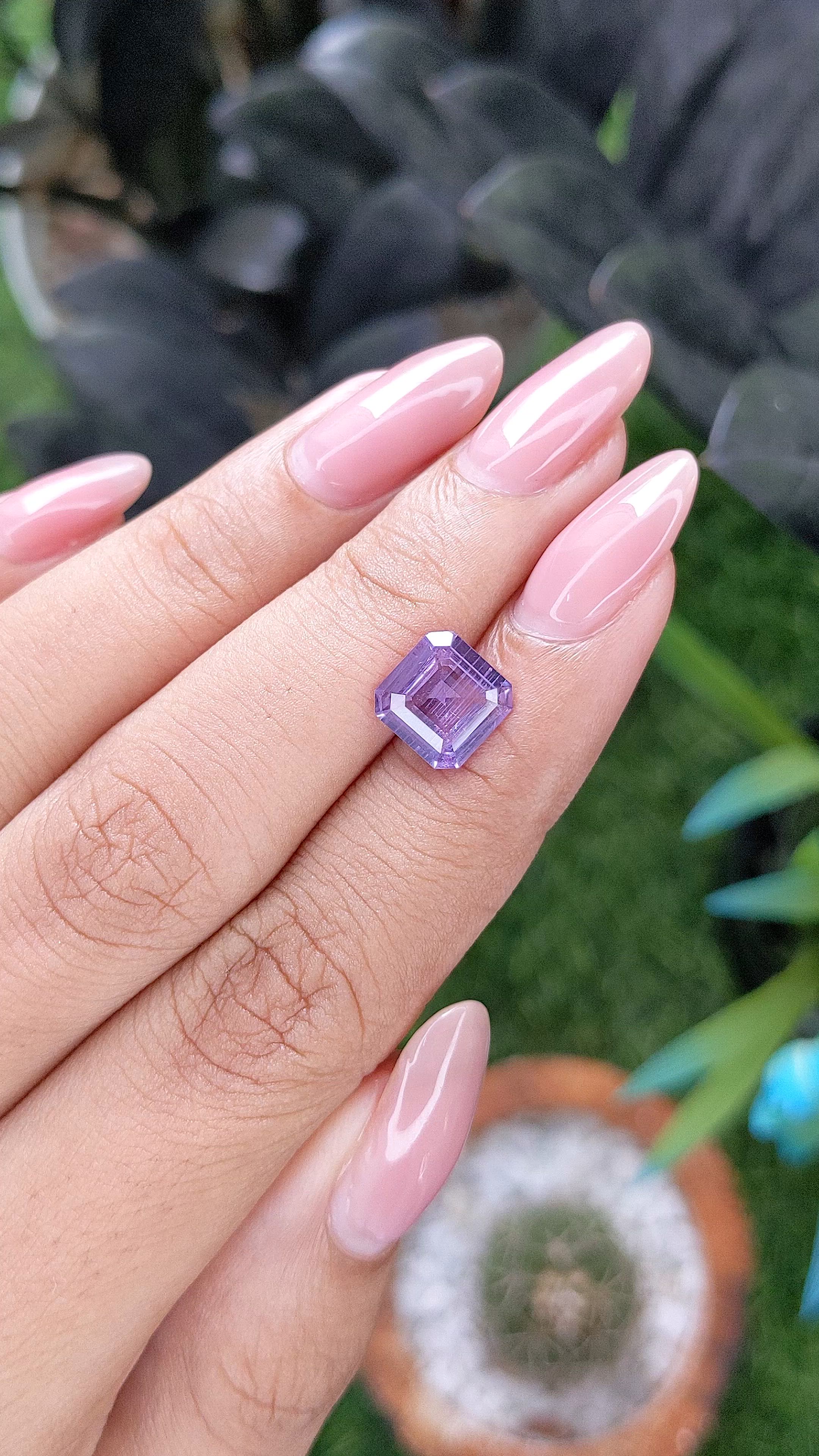 2.63 Ct. Pinkish Purple Sapphire from Madagascar Size Video