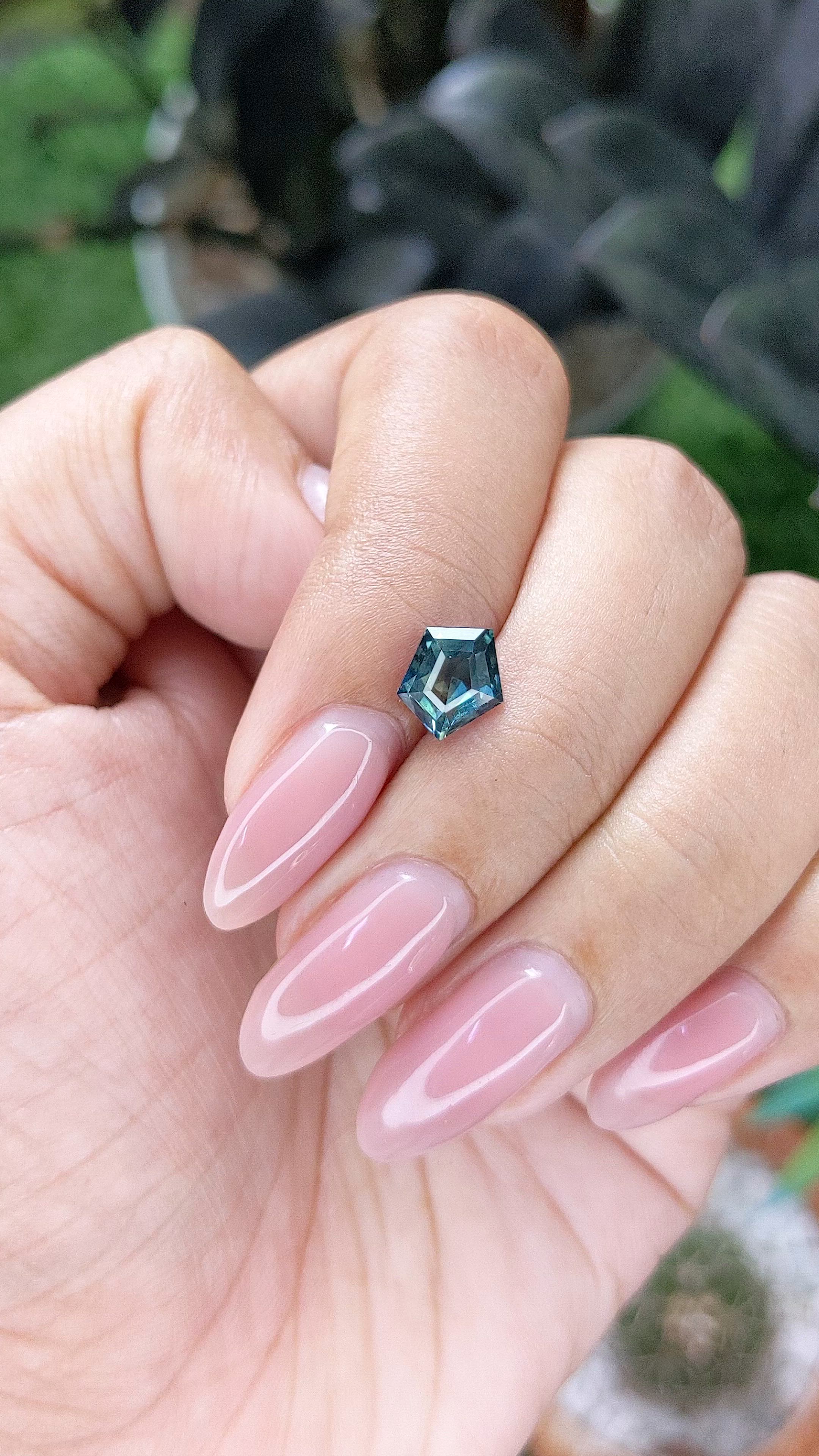 1.79 Ct. Greenish Blue Sapphire from Madagascar Size Video