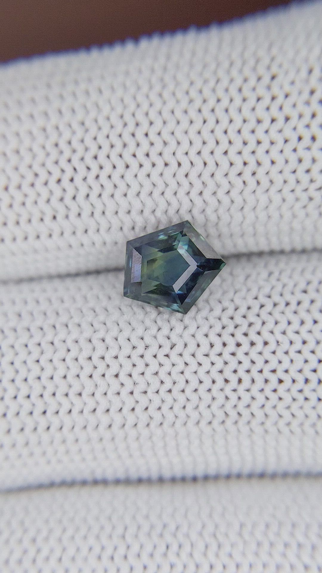 1.79 Ct. Greenish Blue Sapphire from Madagascar Size Video