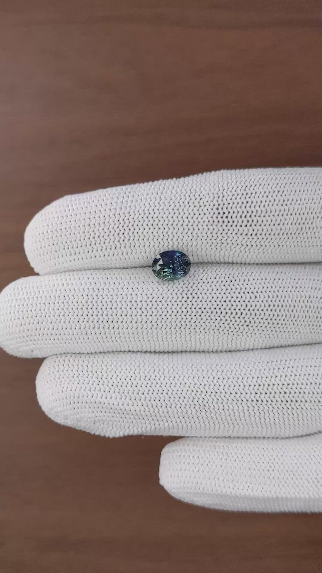 2.03 Ct. Greenish Blue Sapphire from Madagascar Size Video