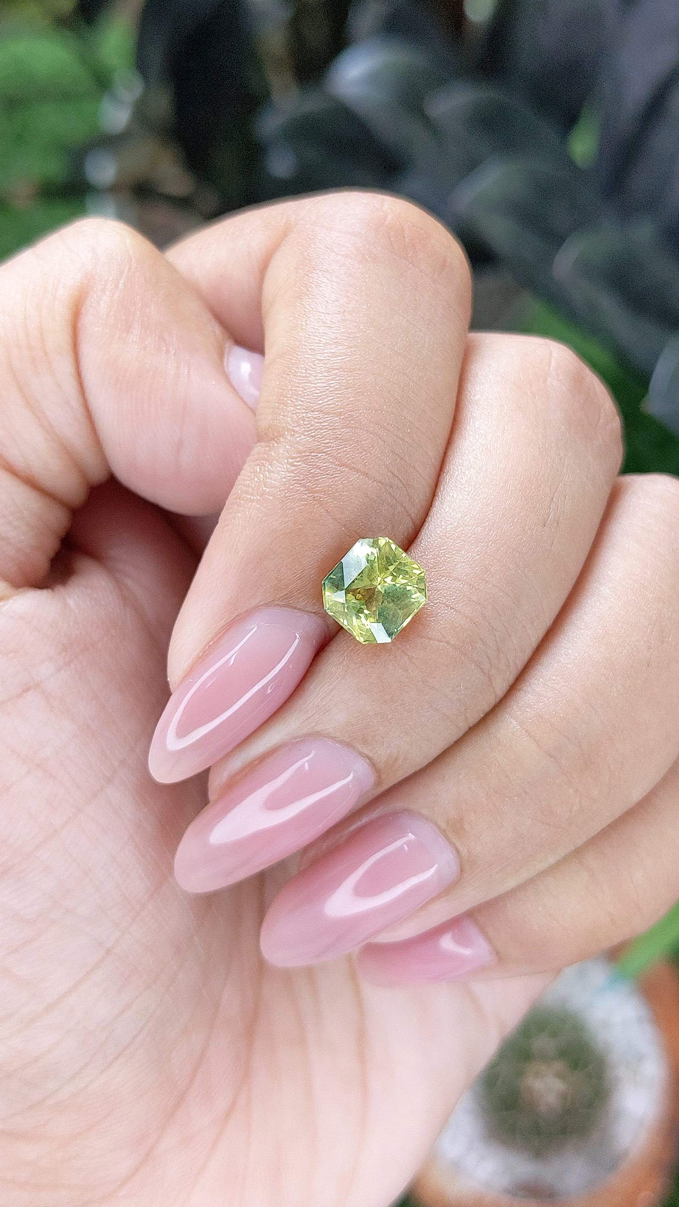 2.05 Ct. Greenish Yellow Sapphire from Madagascar Size Video