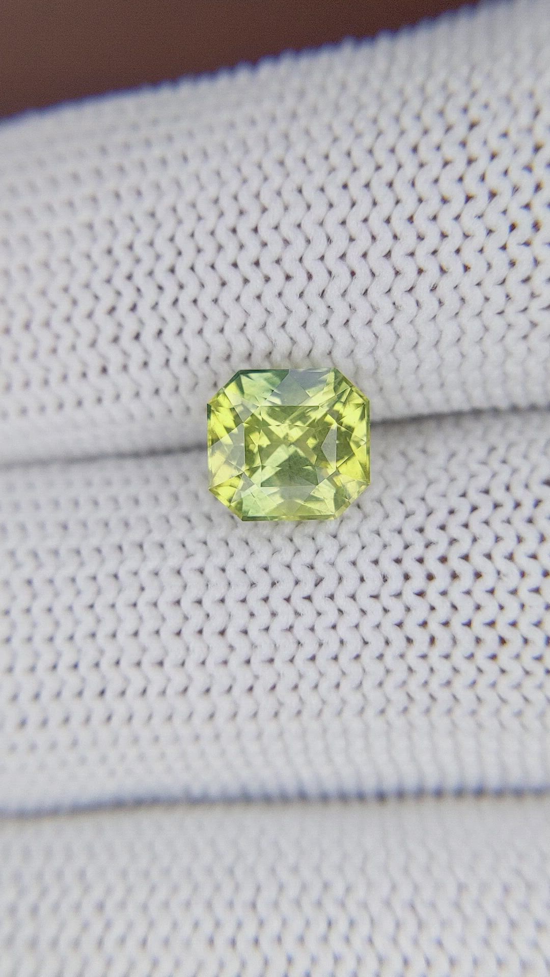 2.05 Ct. Greenish Yellow Sapphire from Madagascar Size Video