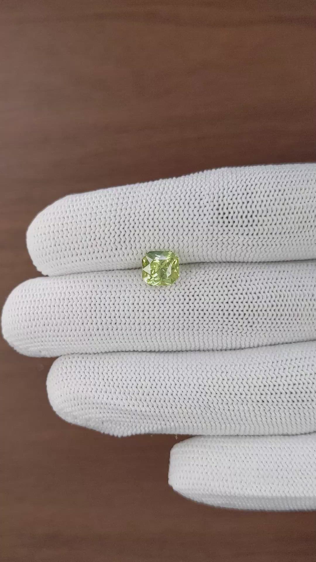 2.05 Ct. Greenish Yellow Sapphire from Madagascar Size Video