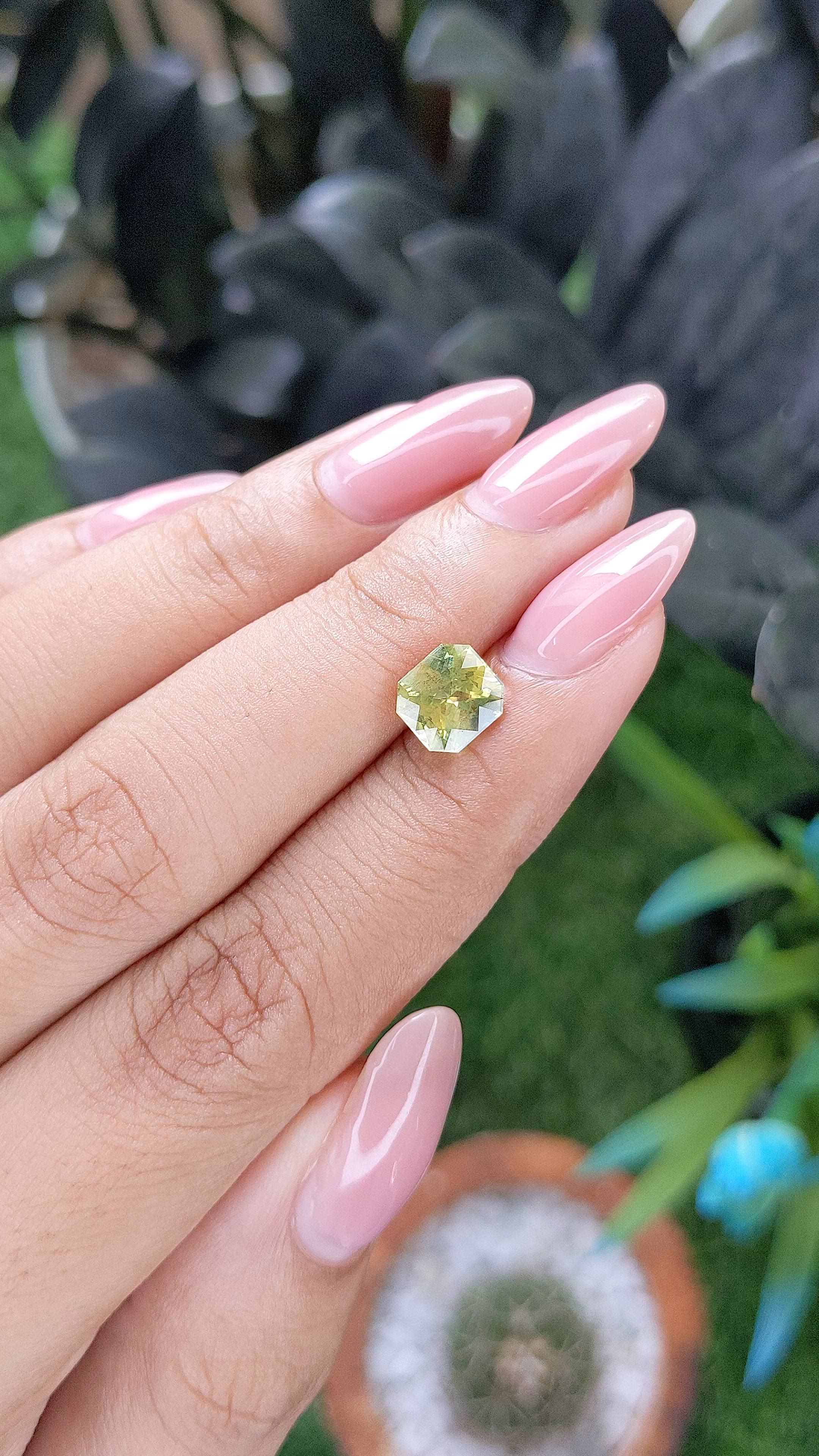 2.05 Ct. Greenish Yellow Sapphire from Madagascar Size Video