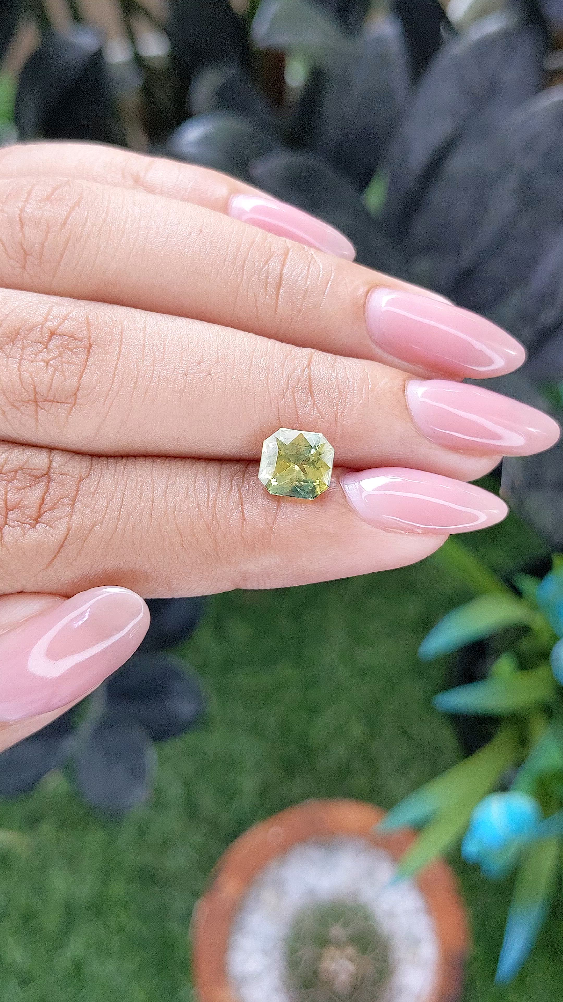 2.05 Ct. Greenish Yellow Sapphire from Madagascar Size Video