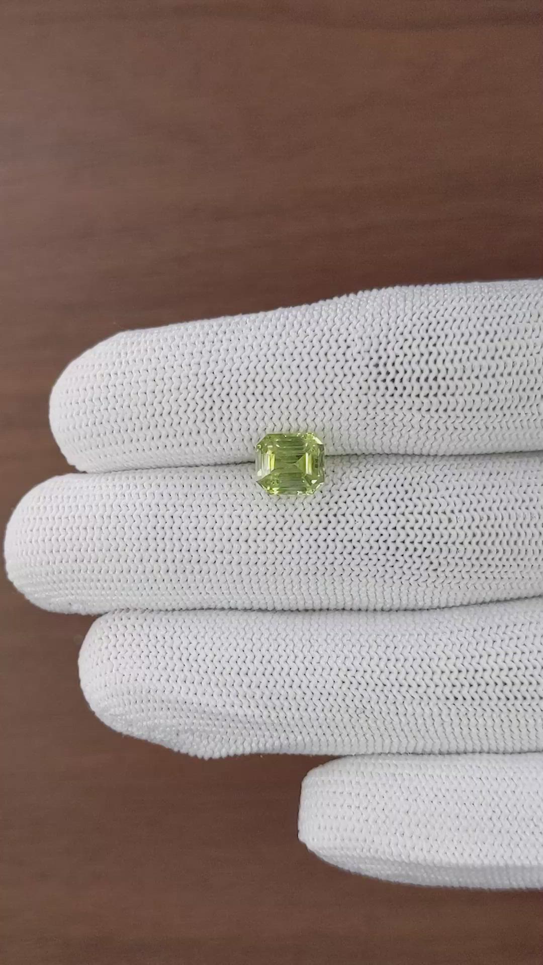 3.02 Ct. Yellowish Green Sapphire from Madagascar Size Video