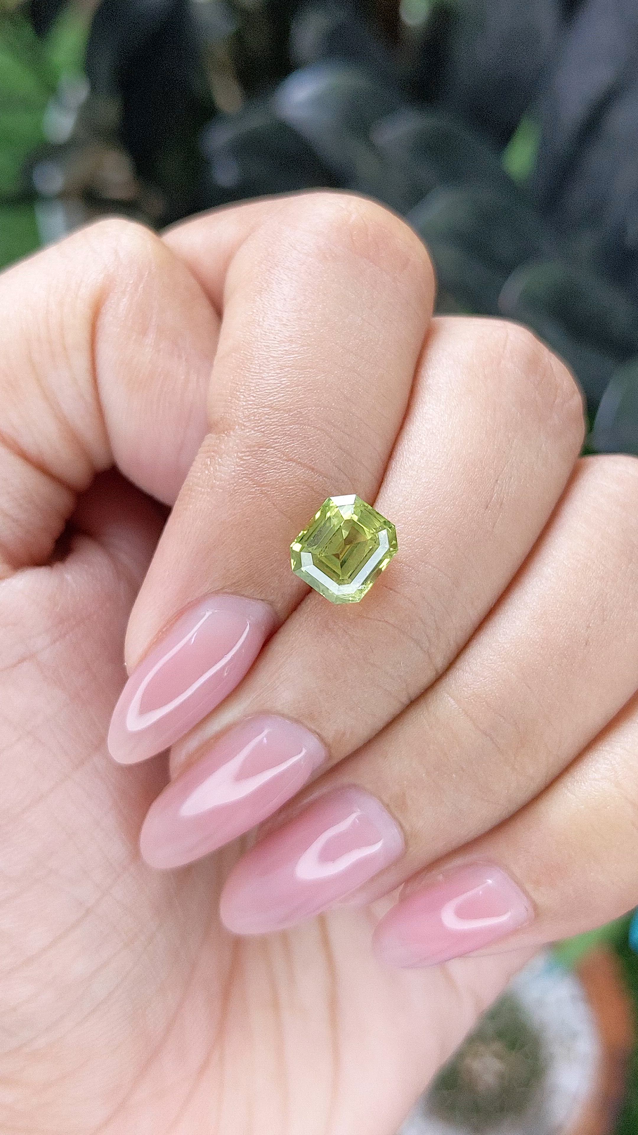 3.02 Ct. Yellowish Green Sapphire from Madagascar Size Video