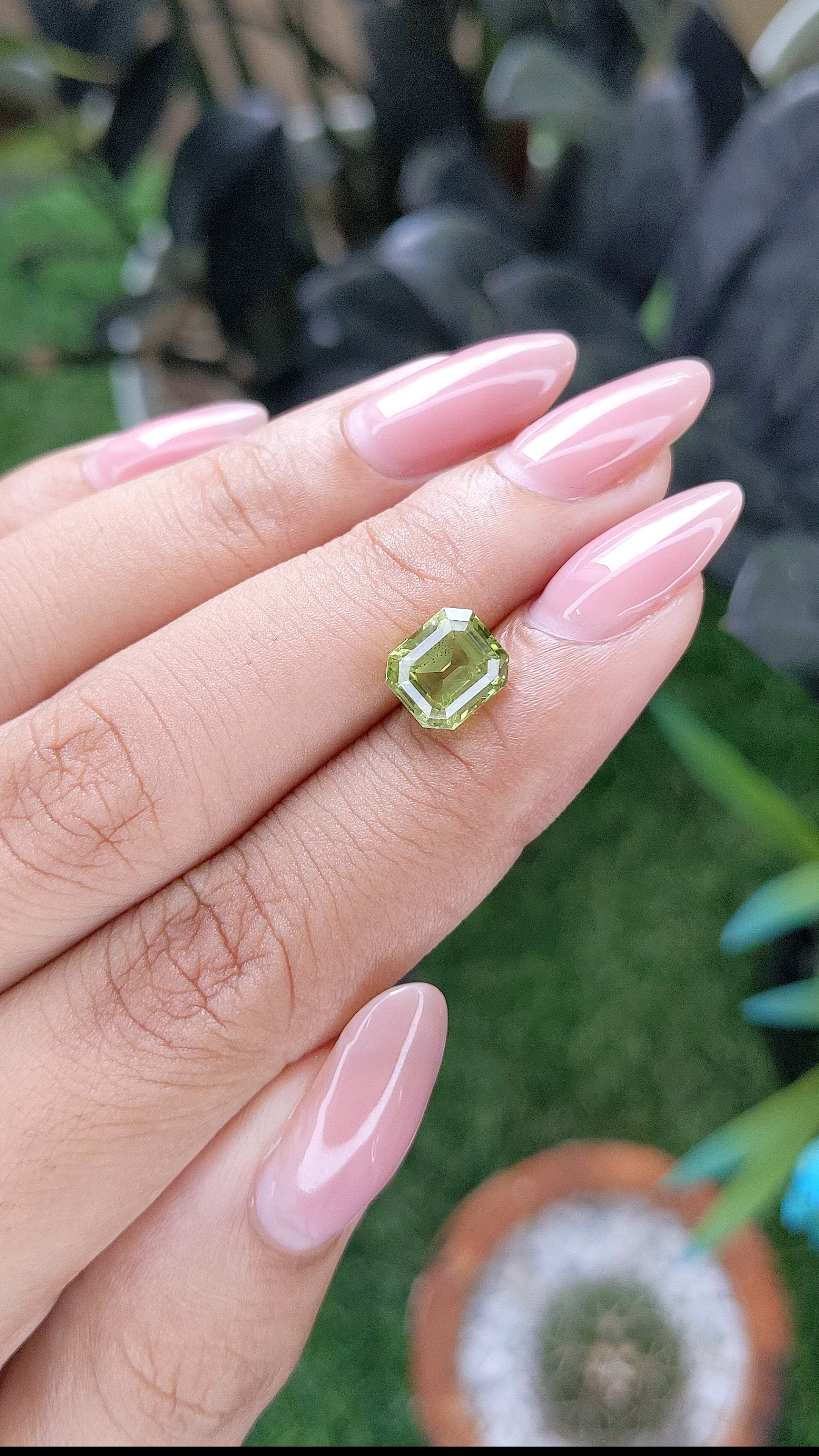 3.02 Ct. Yellowish Green Sapphire from Madagascar Size Video