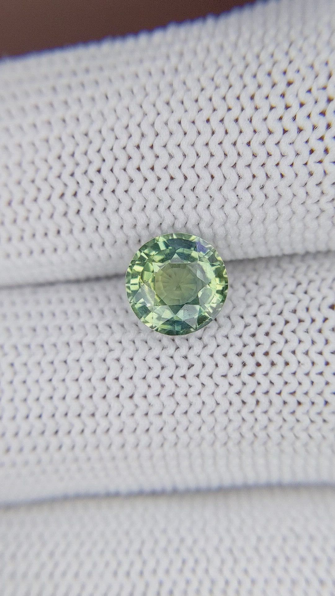 2.01 Ct. Bluish Green Sapphire from Madagascar Size Video