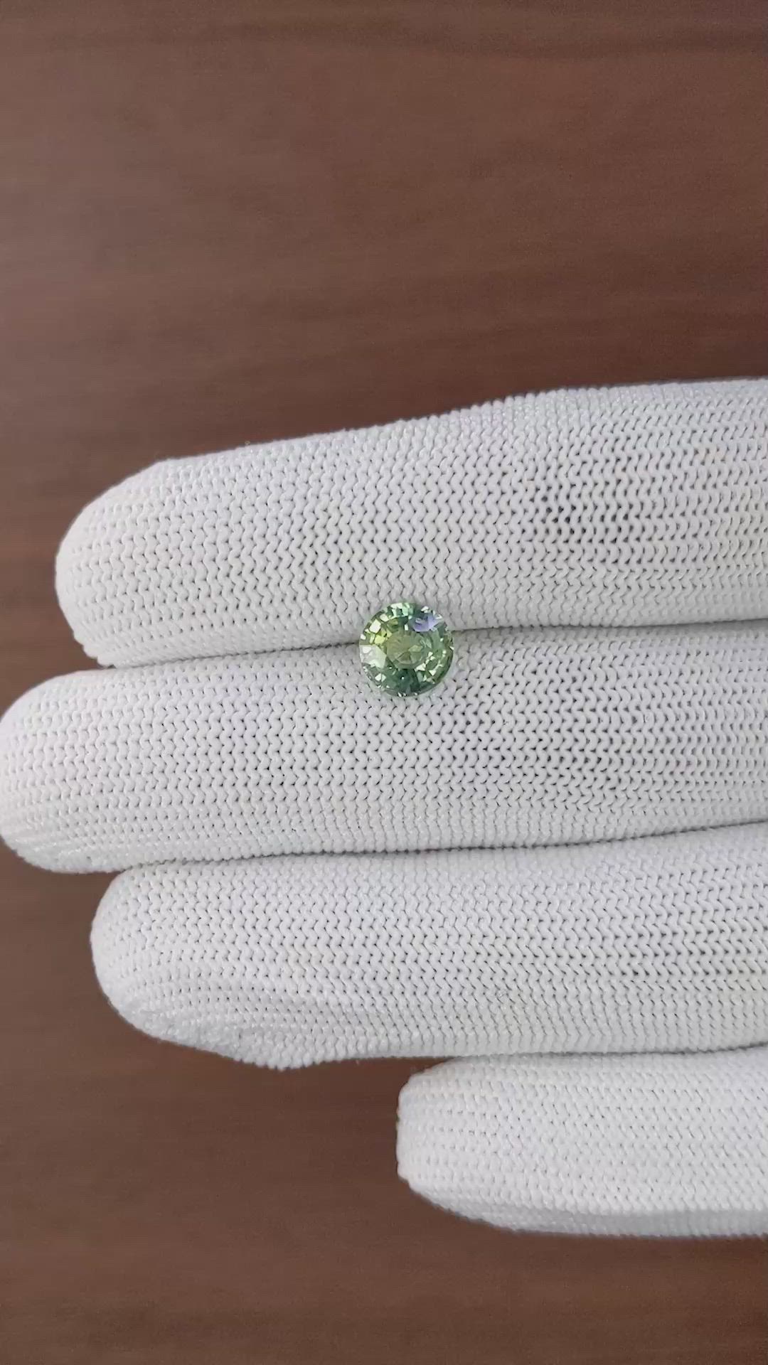 2.01 Ct. Bluish Green Sapphire from Madagascar Size Video