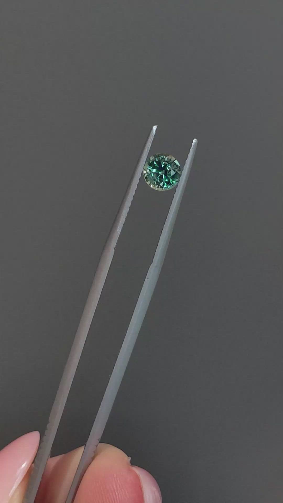 0.92 Ct. Bluish Green Sapphire from Montana Size Video