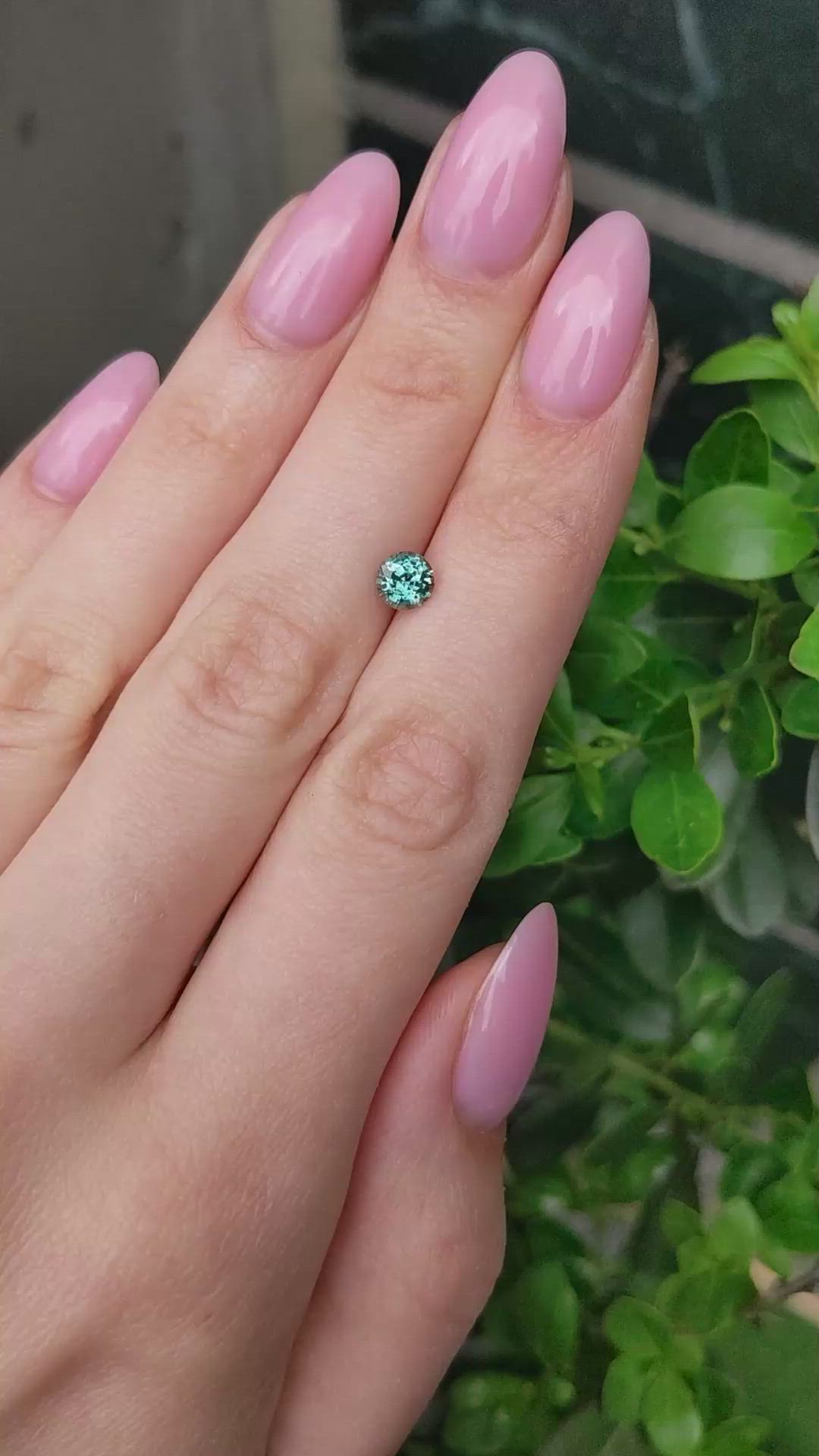 0.92 Ct. Bluish Green Sapphire from Montana Size Video