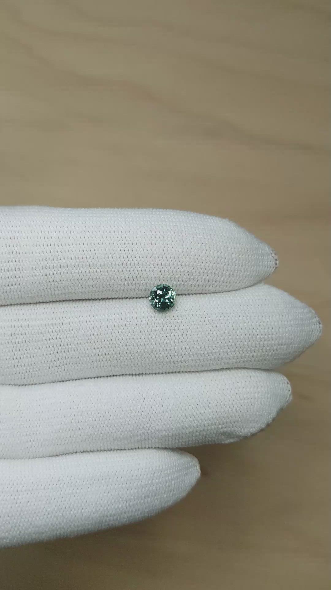 0.92 Ct. Bluish Green Sapphire from Montana Size Video