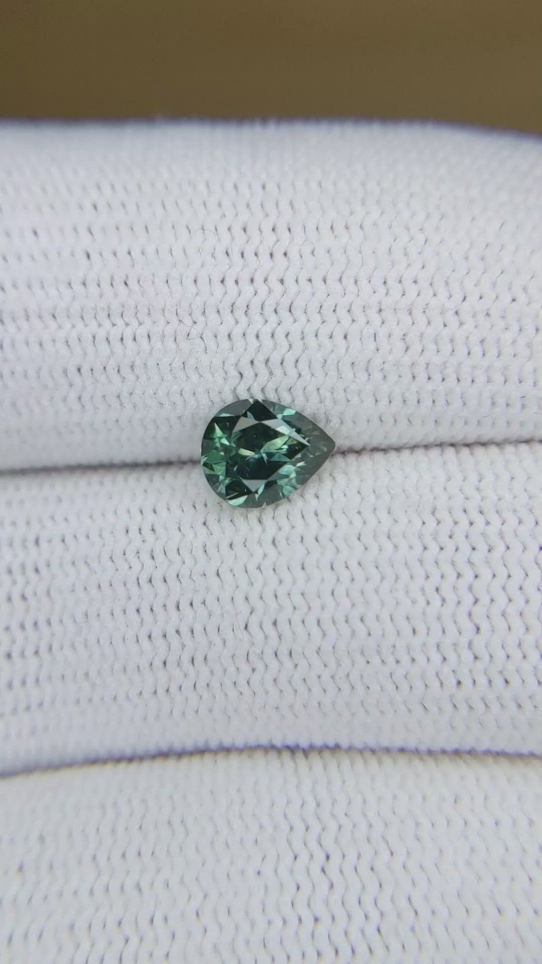 0.95 Ct. Bluish Green Sapphire from Montana Size Video