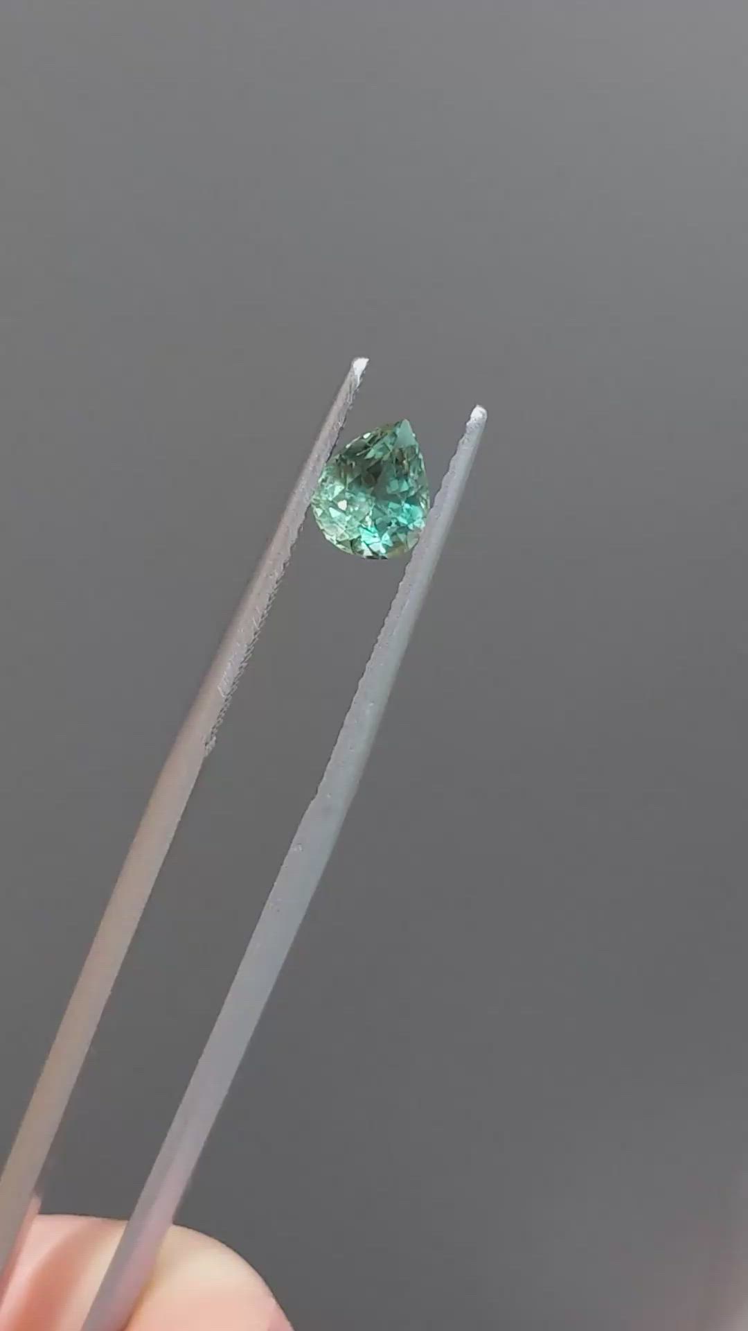 0.98 Ct. Bluish Green Sapphire from Montana Size Video