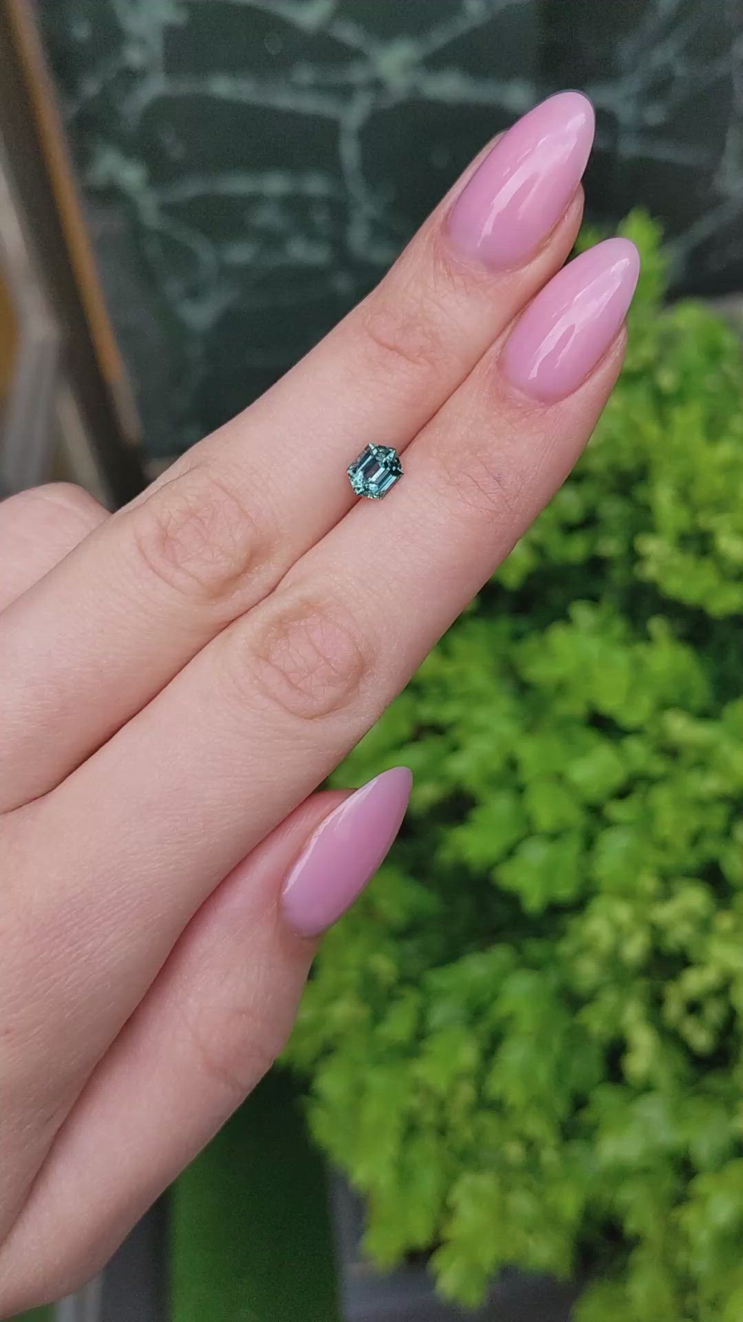 0.94 Ct. Bluish Green Sapphire from Montana Size Video