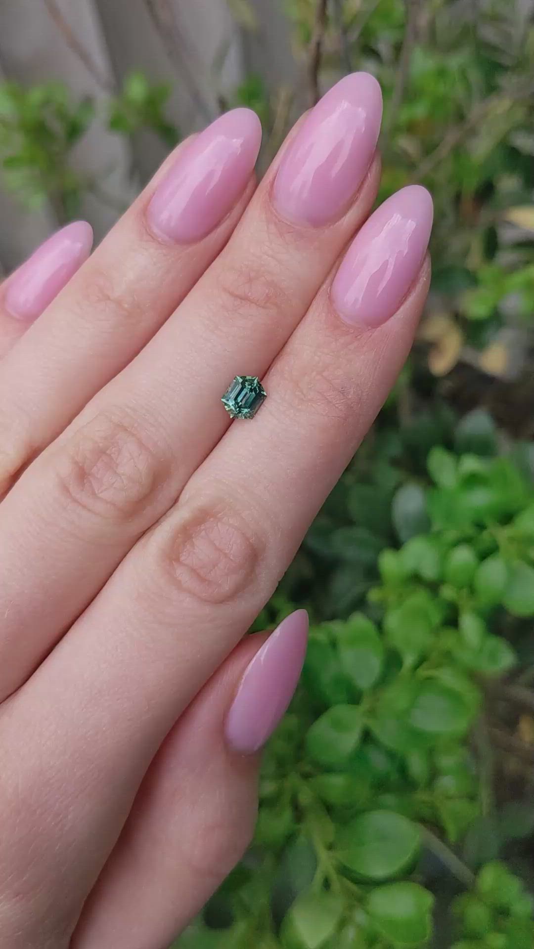 0.94 Ct. Bluish Green Sapphire from Montana Size Video