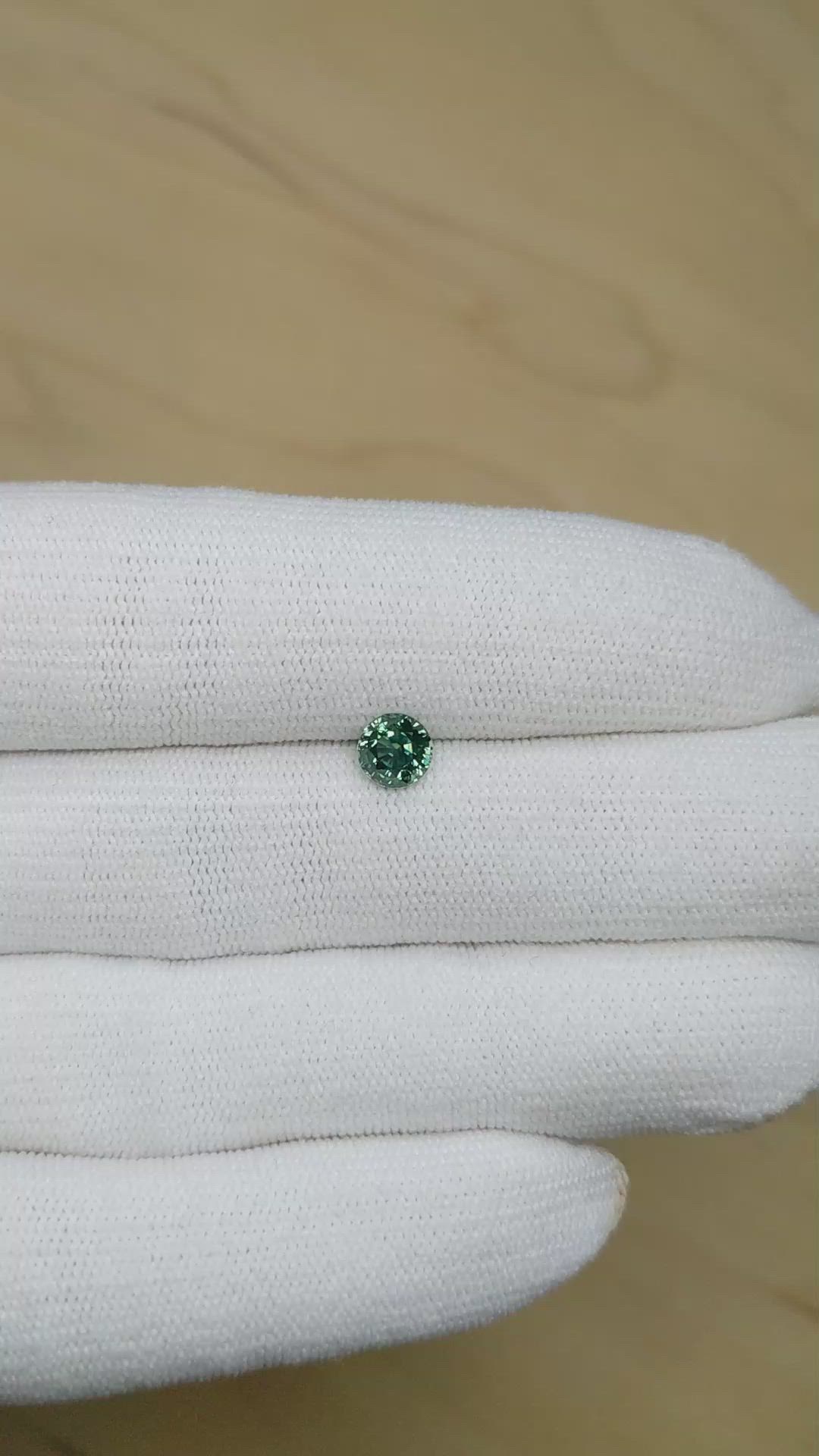 0.97 Ct. Bluish Green Sapphire from Montana Size Video