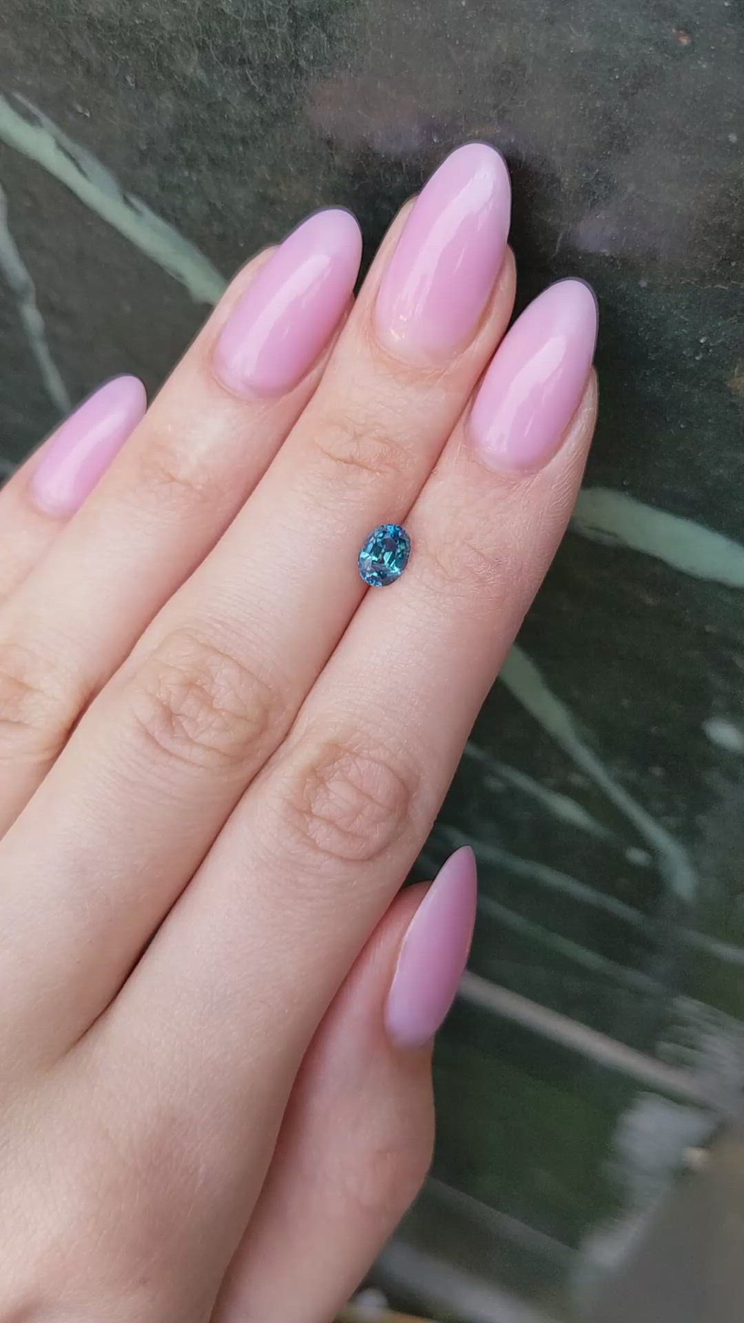 0.99 Ct. Greenish Blue Sapphire from Montana Size Video