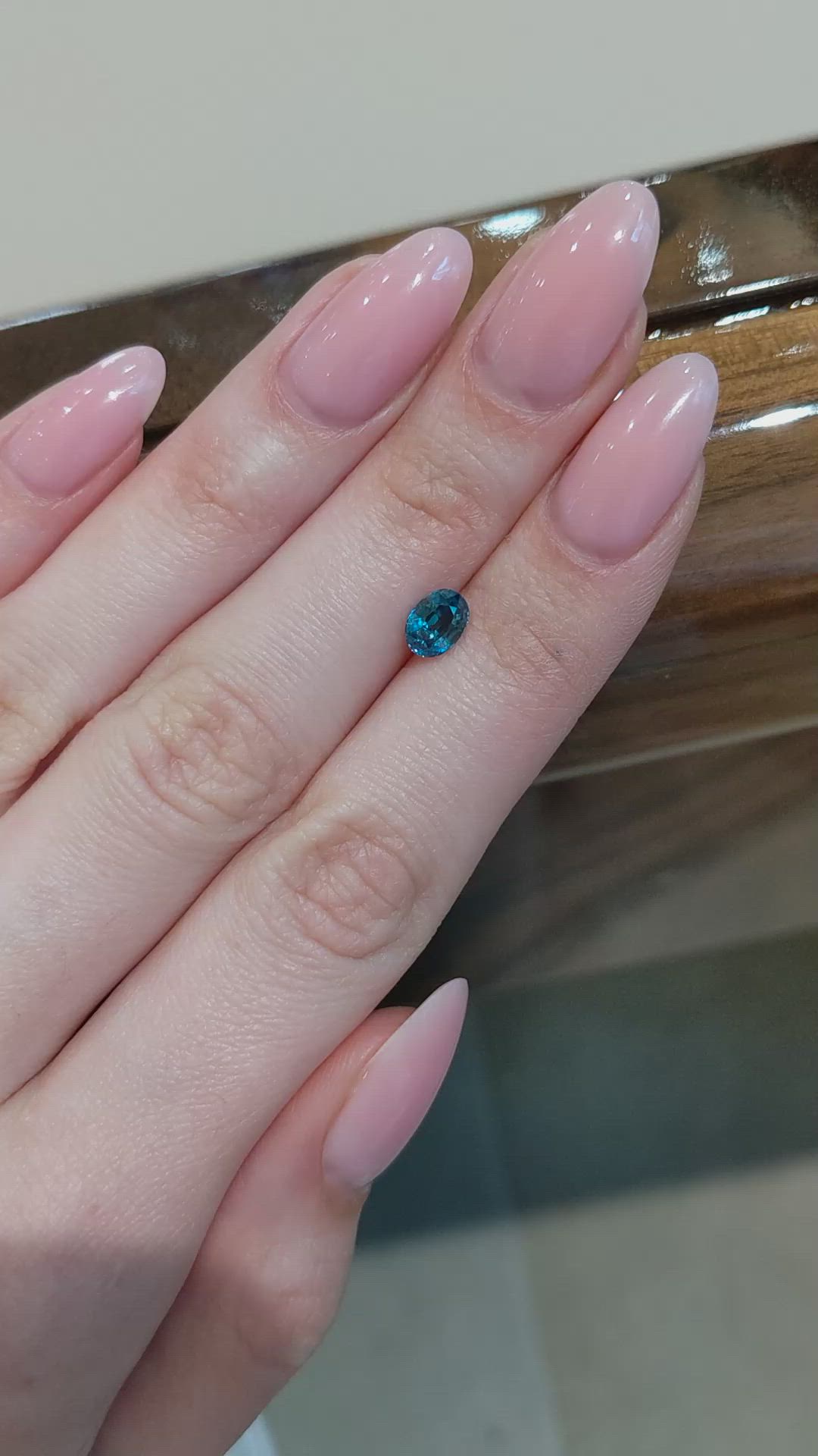 0.99 Ct. Greenish Blue Sapphire from Montana Size Video