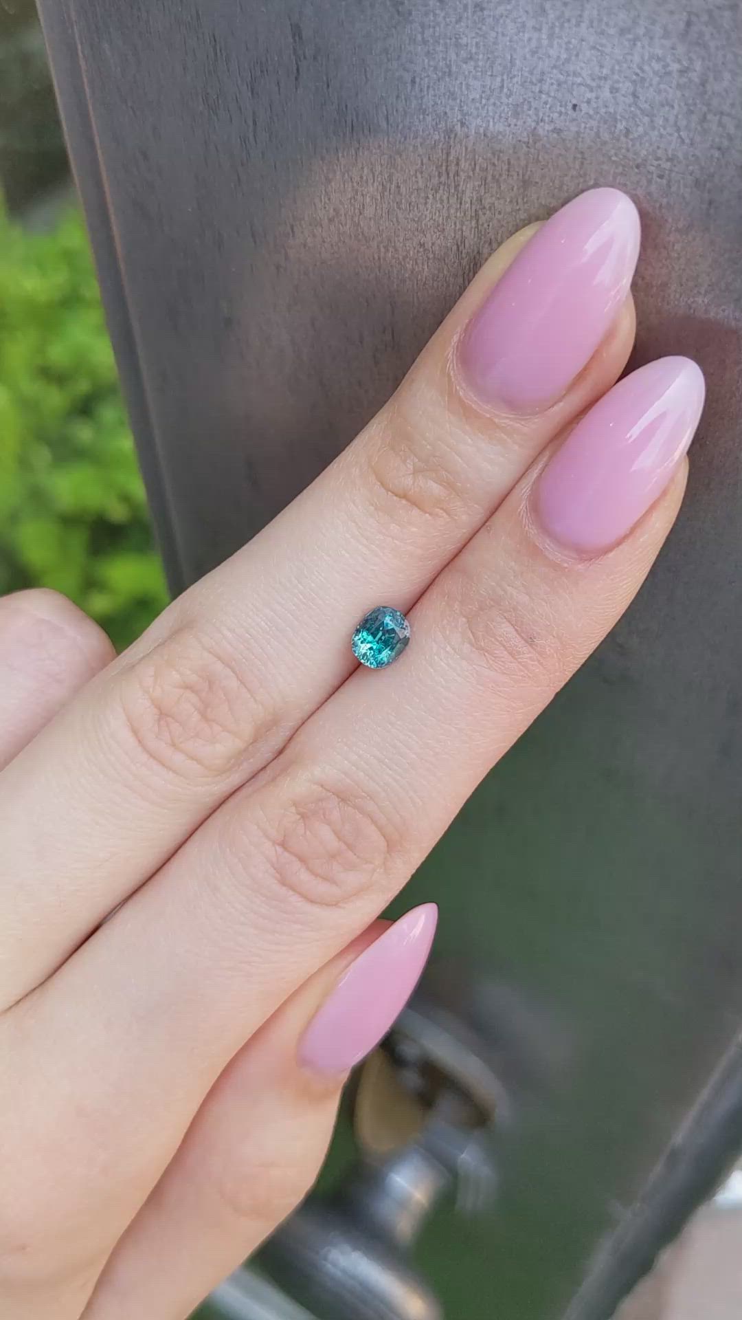 0.97 Ct. Greenish Blue Sapphire from Montana Size Video