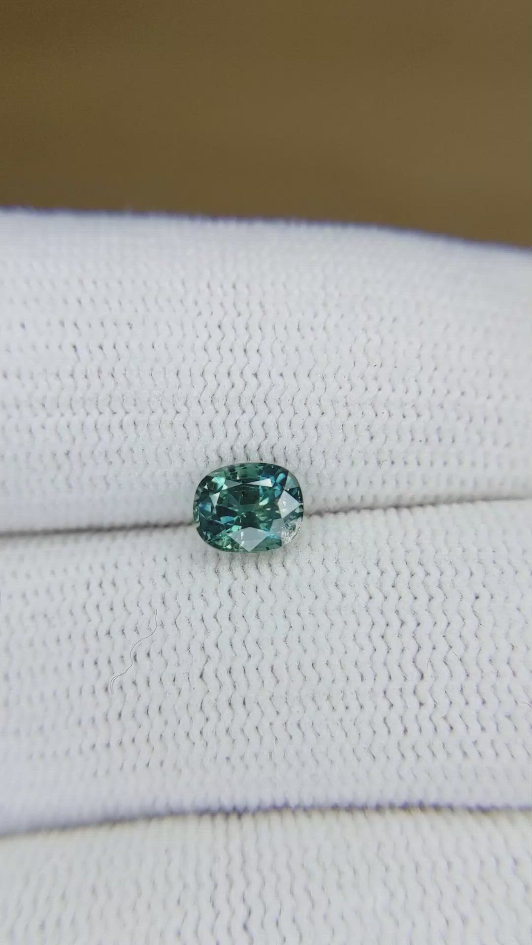 0.97 Ct. Greenish Blue Sapphire from Montana Size Video