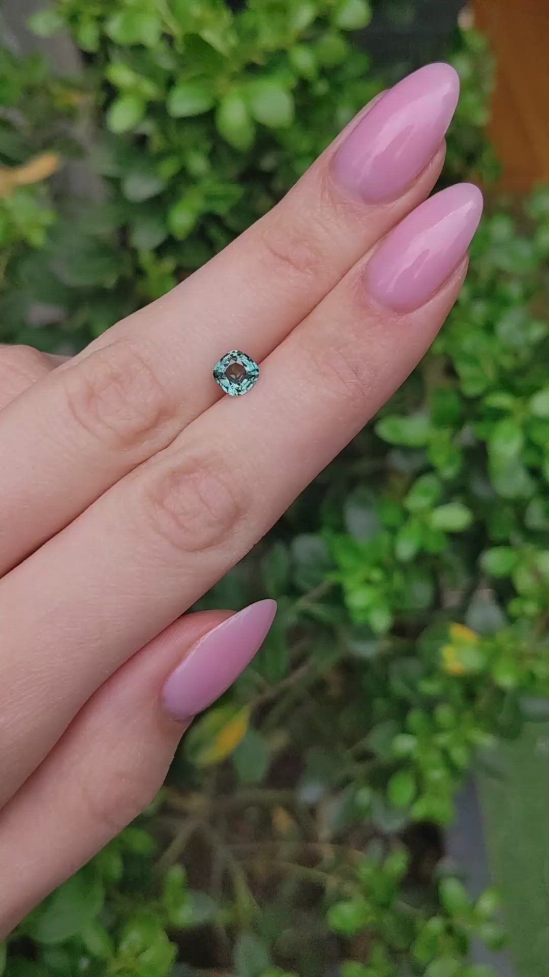 0.94 Ct. Bluish Green Sapphire from Montana Size Video