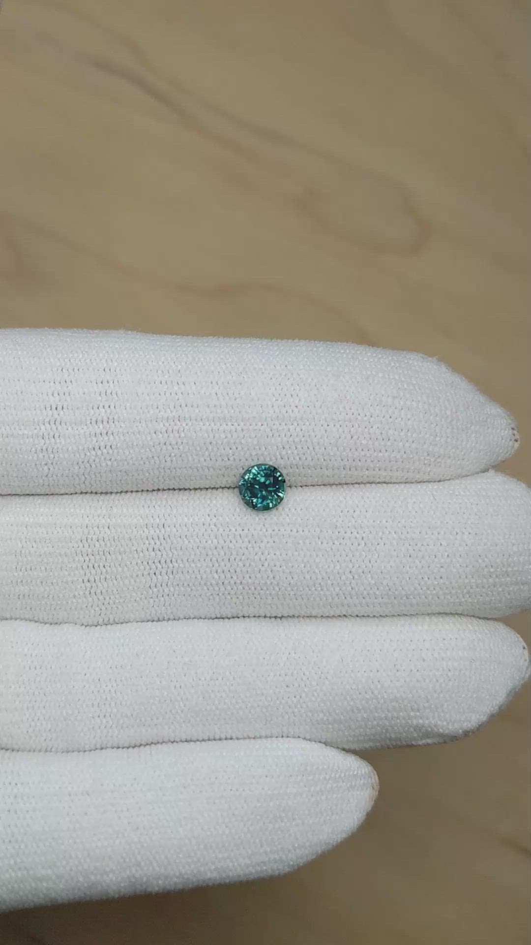 0.92 Ct. Greenish Blue Sapphire from Montana Size Video