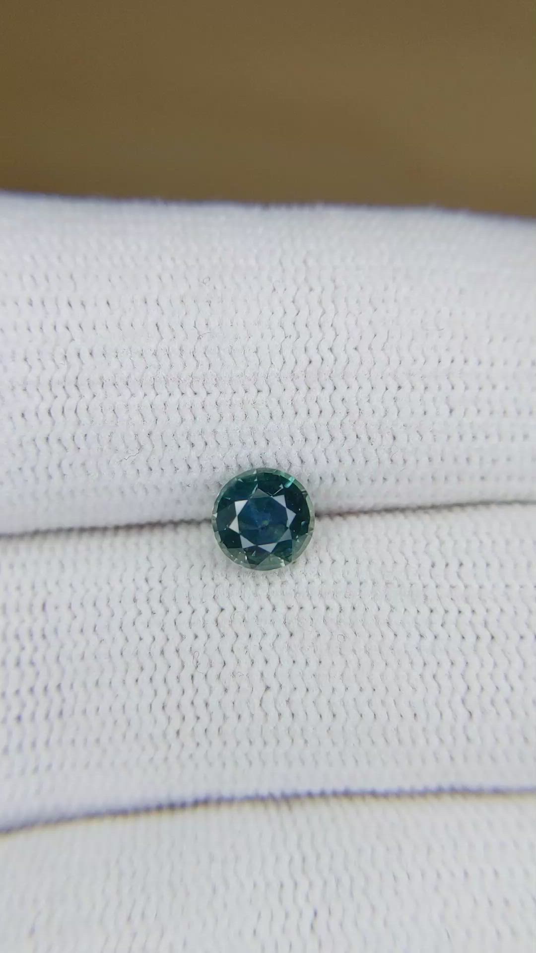 0.92 Ct. Greenish Blue Sapphire from Montana Size Video