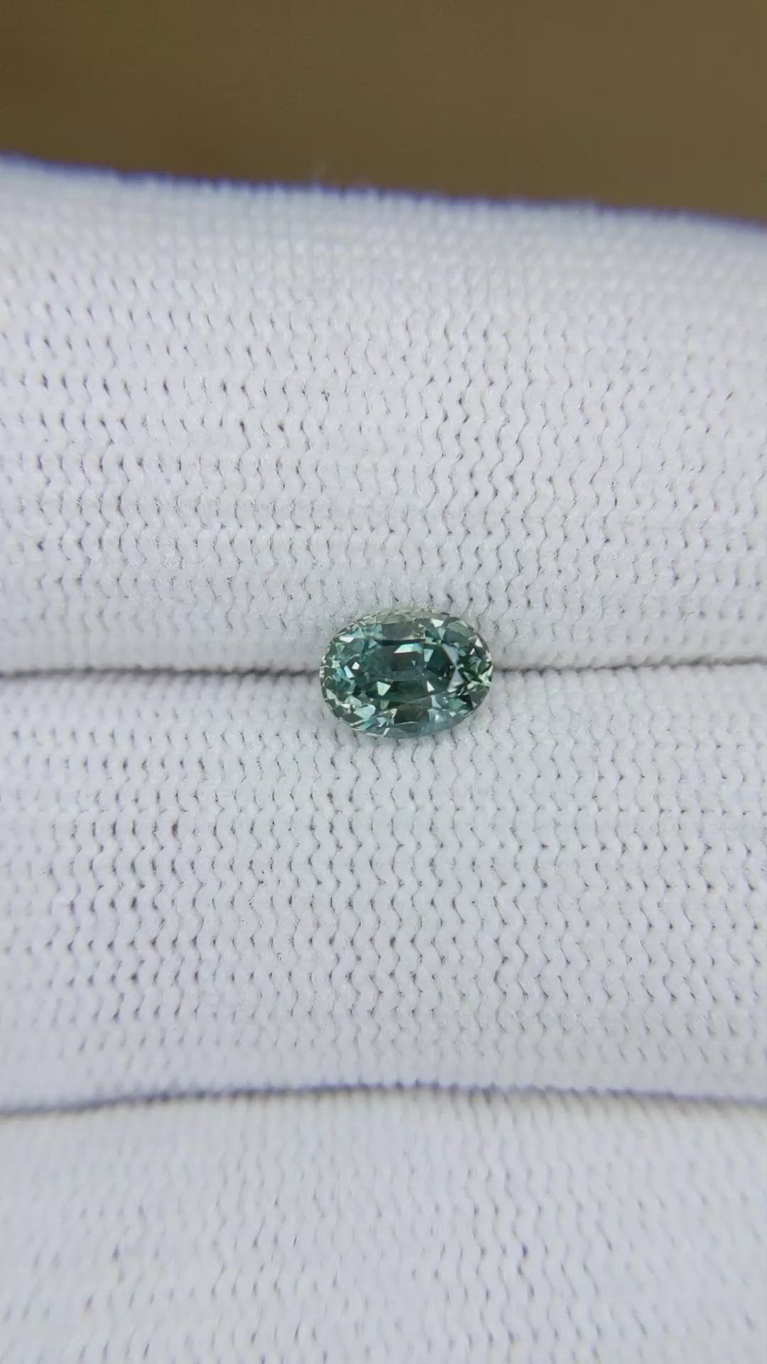 0.99 Ct. Bluish Green Sapphire from Montana Size Video