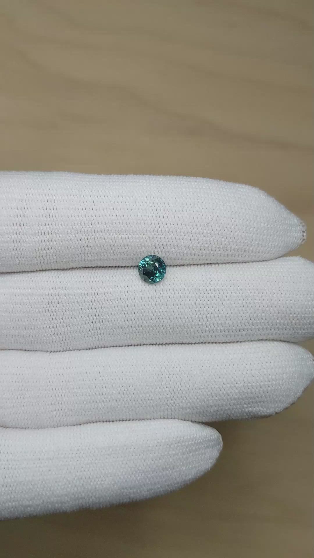 0.99 Ct. Greenish Blue Sapphire from Montana Size Video