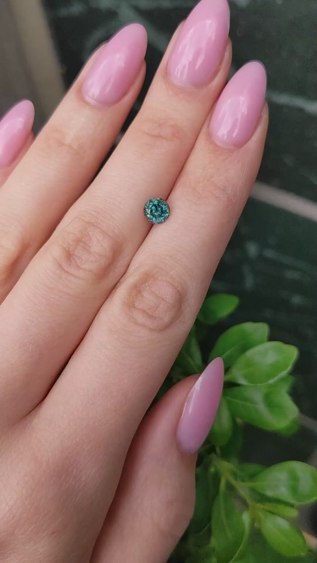 0.99 Ct. Greenish Blue Sapphire from Montana Size Video