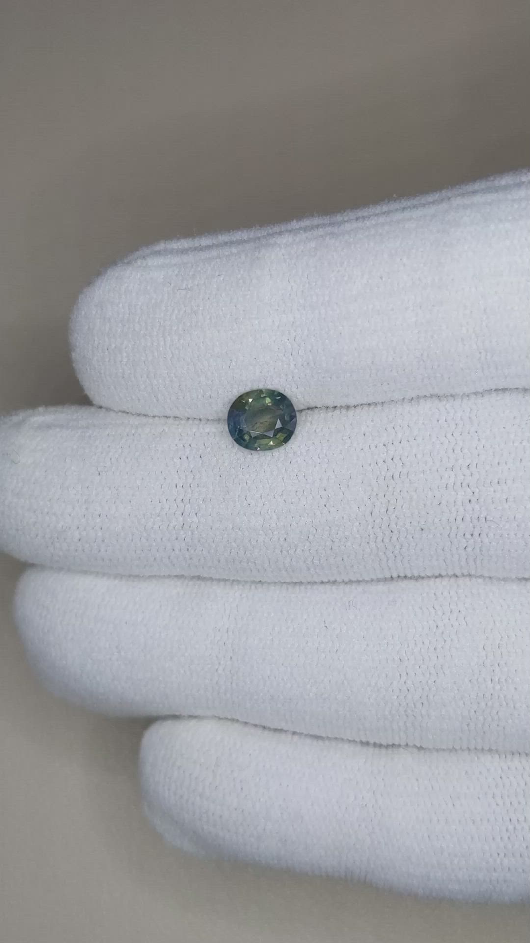 0.90 Ct. Bluish Green Sapphire from Ceylon (Sri Lanka) Size Video