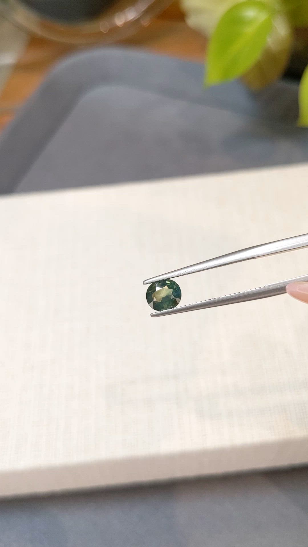 0.90 Ct. Bluish Green Sapphire from Ceylon (Sri Lanka) Size Video