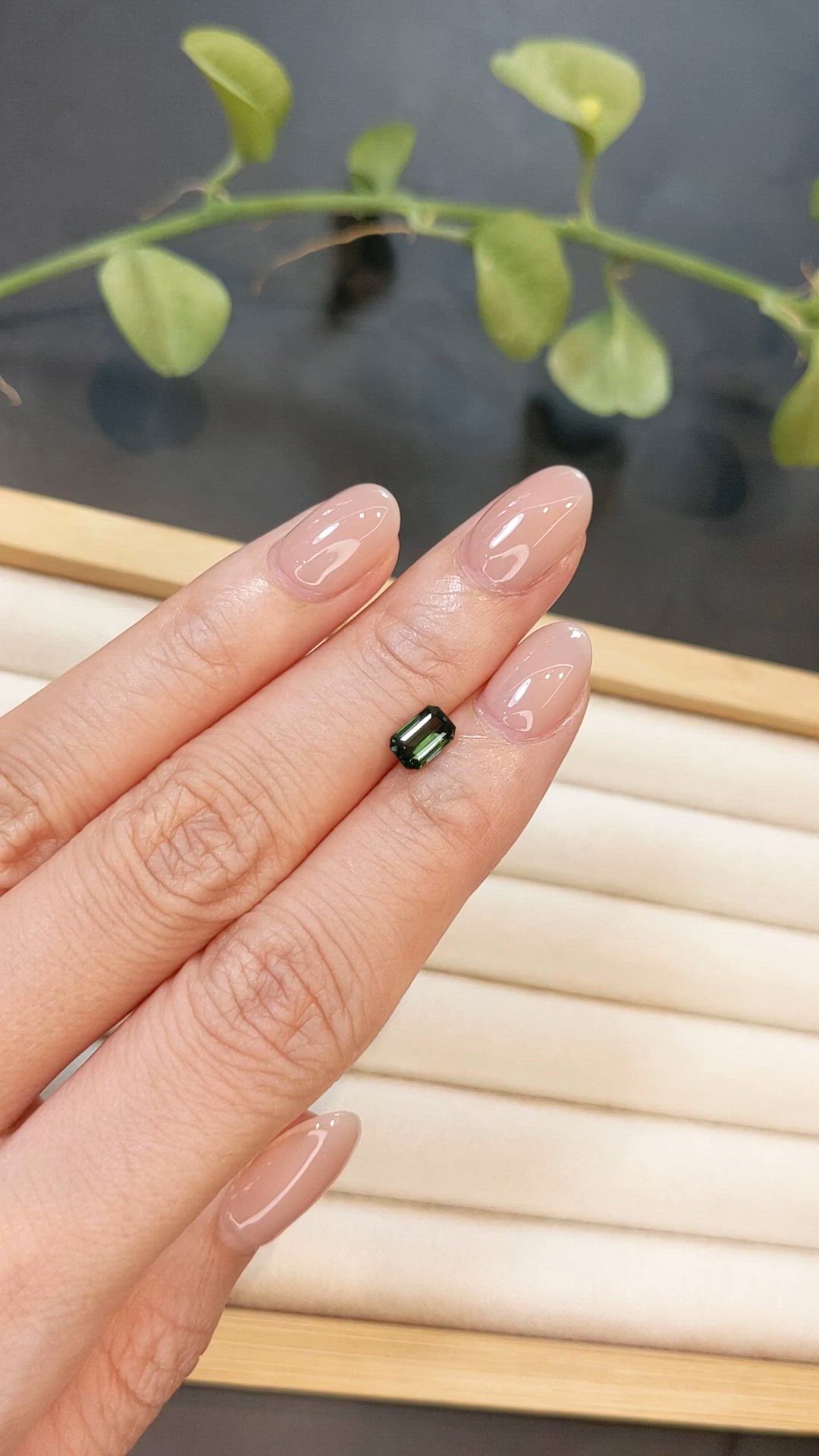 0.91 Ct. Green Sapphire from Ceylon (Sri Lanka) Size Video