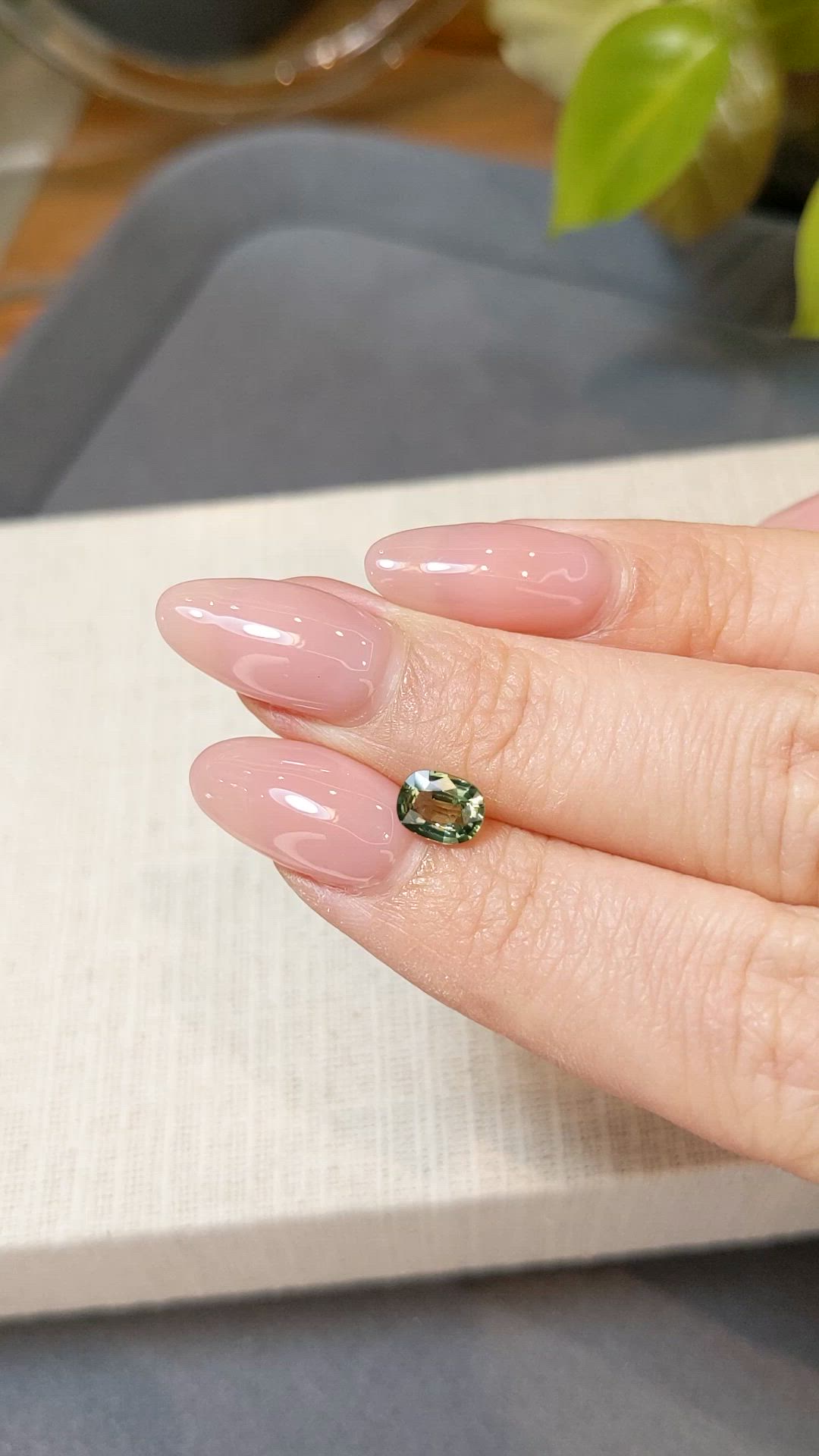 0.85 Ct. Green Sapphire from Ceylon (Sri Lanka) Size Video