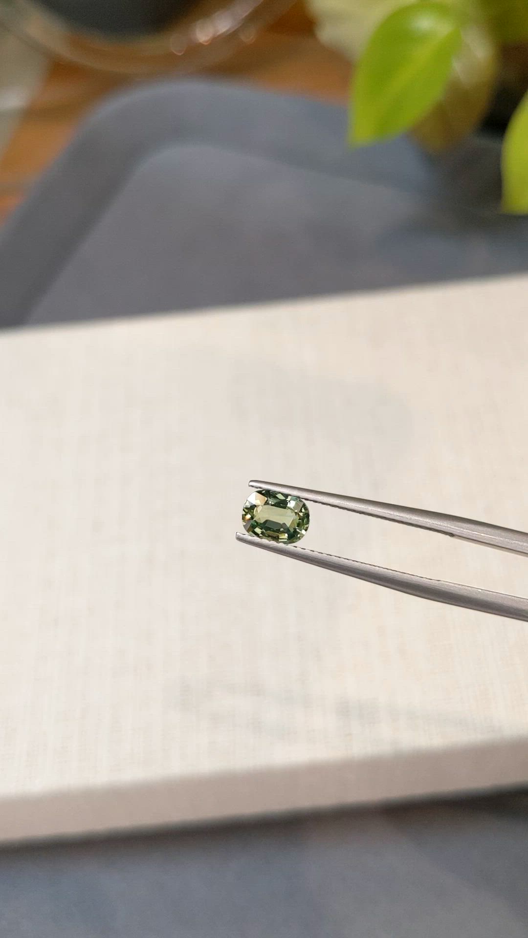 0.85 Ct. Green Sapphire from Ceylon (Sri Lanka) Size Video