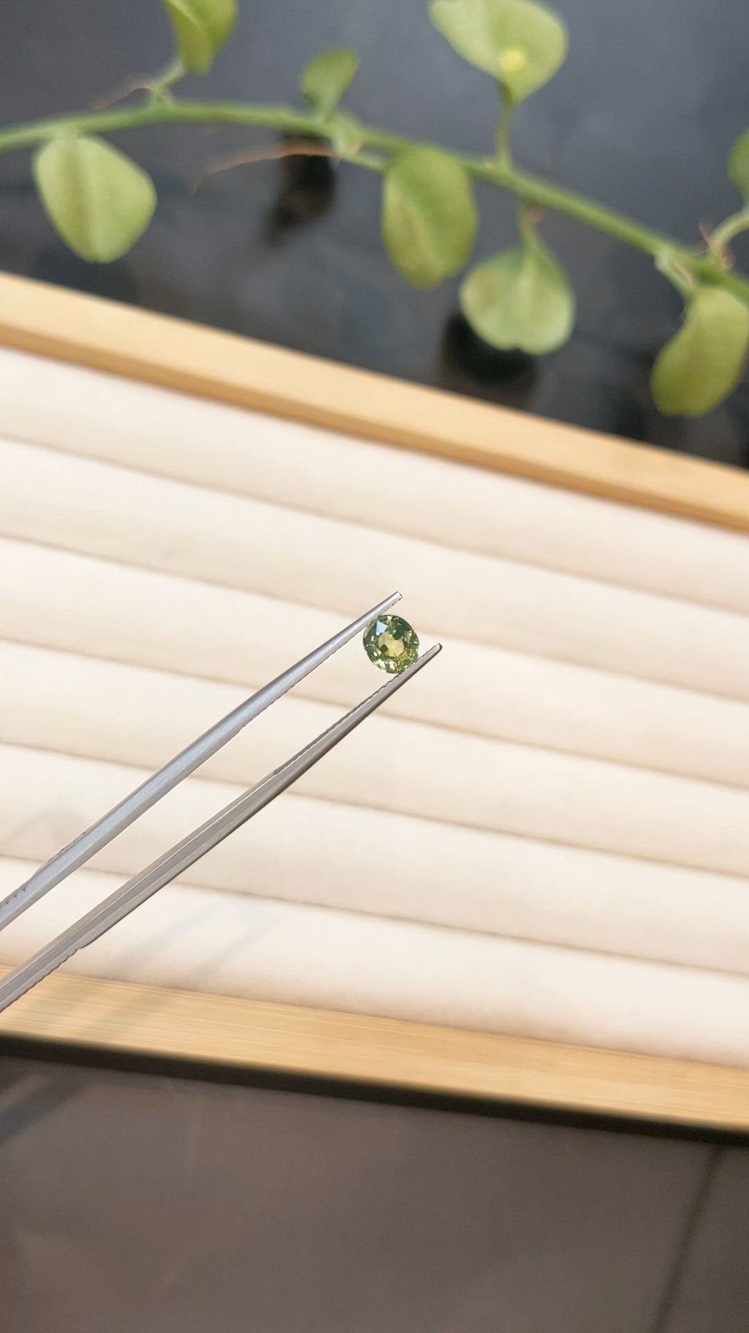 0.96 Ct. Yellowish Green Sapphire from Ceylon (Sri Lanka) Size Video
