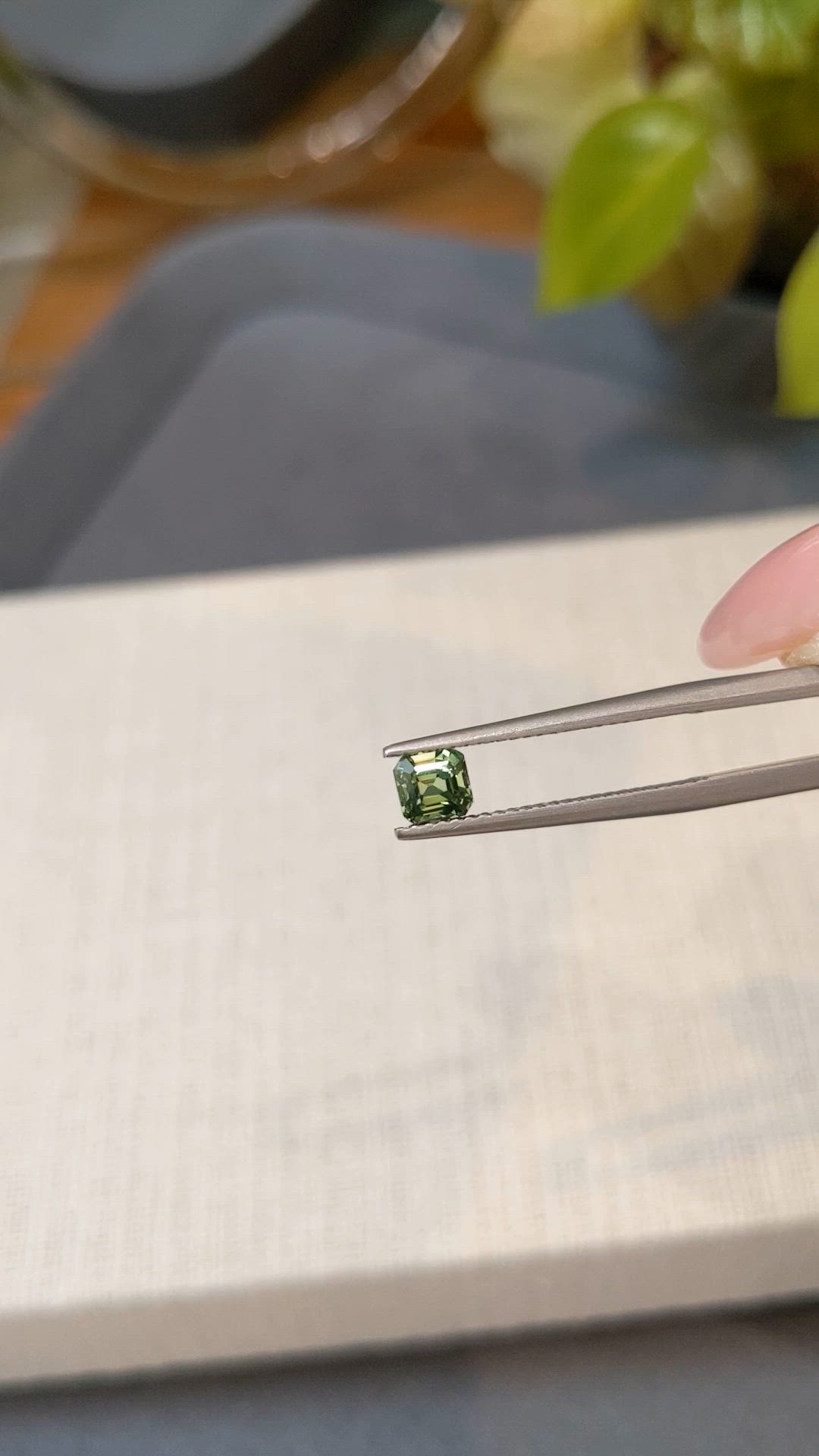 0.70 Ct. Green Sapphire from Ceylon (Sri Lanka) Size Video
