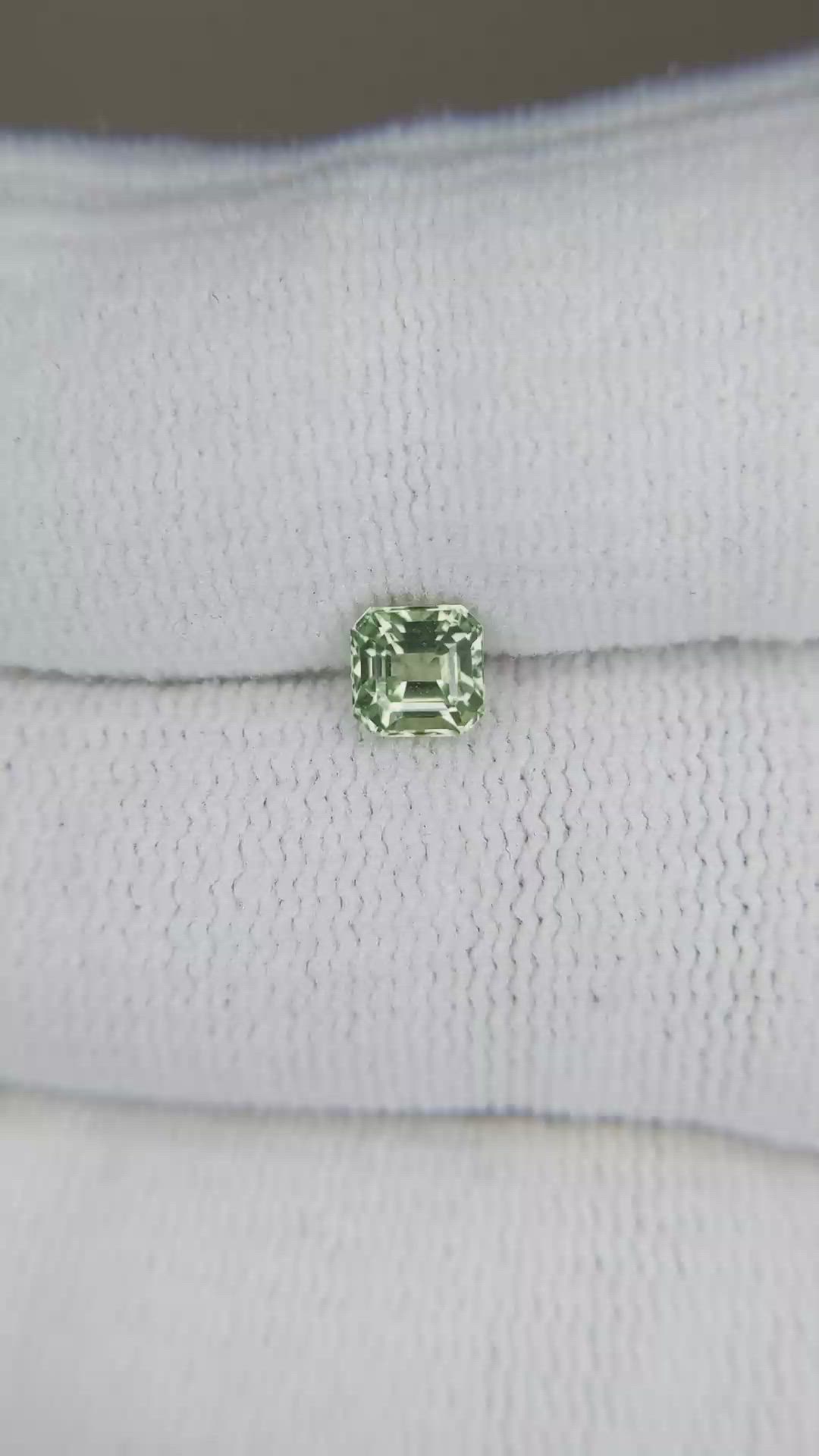 0.70 Ct. Green Sapphire from Ceylon (Sri Lanka) Size Video
