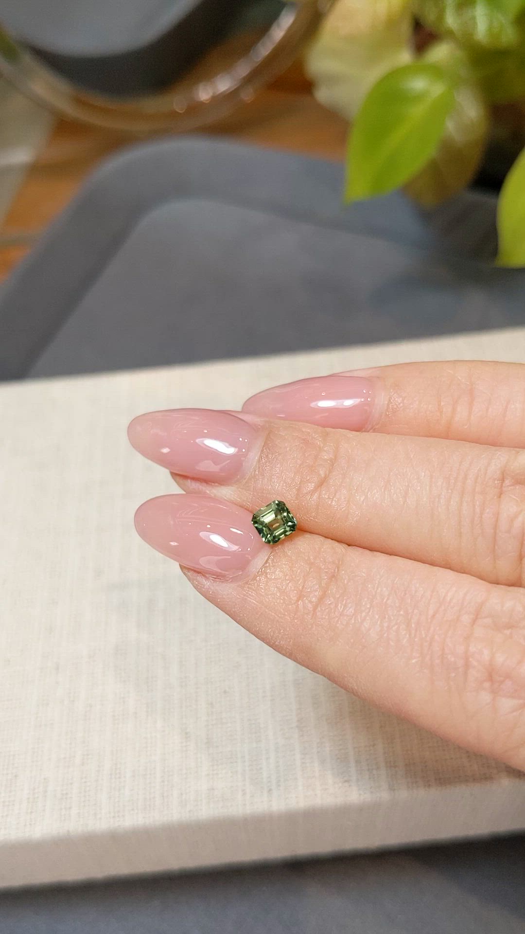 0.70 Ct. Green Sapphire from Ceylon (Sri Lanka) Size Video