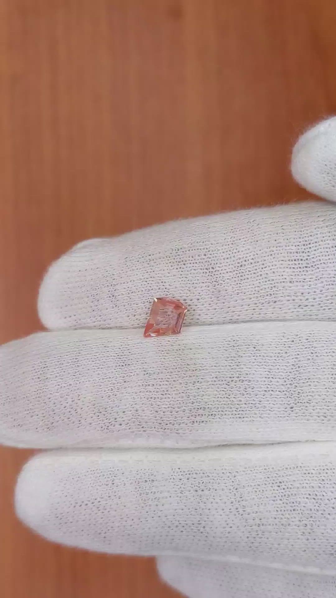 0.65 Ct. Padparadscha Sapphire from Ceylon (Sri Lanka) Size Video