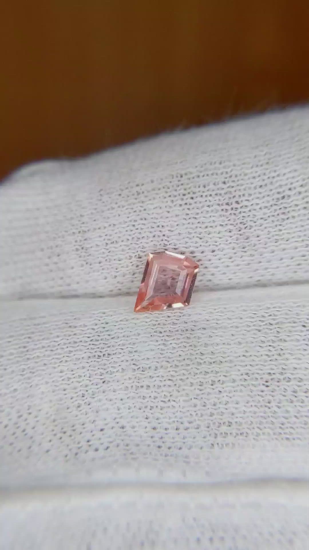 0.65 Ct. Padparadscha Sapphire from Ceylon (Sri Lanka) Size Video