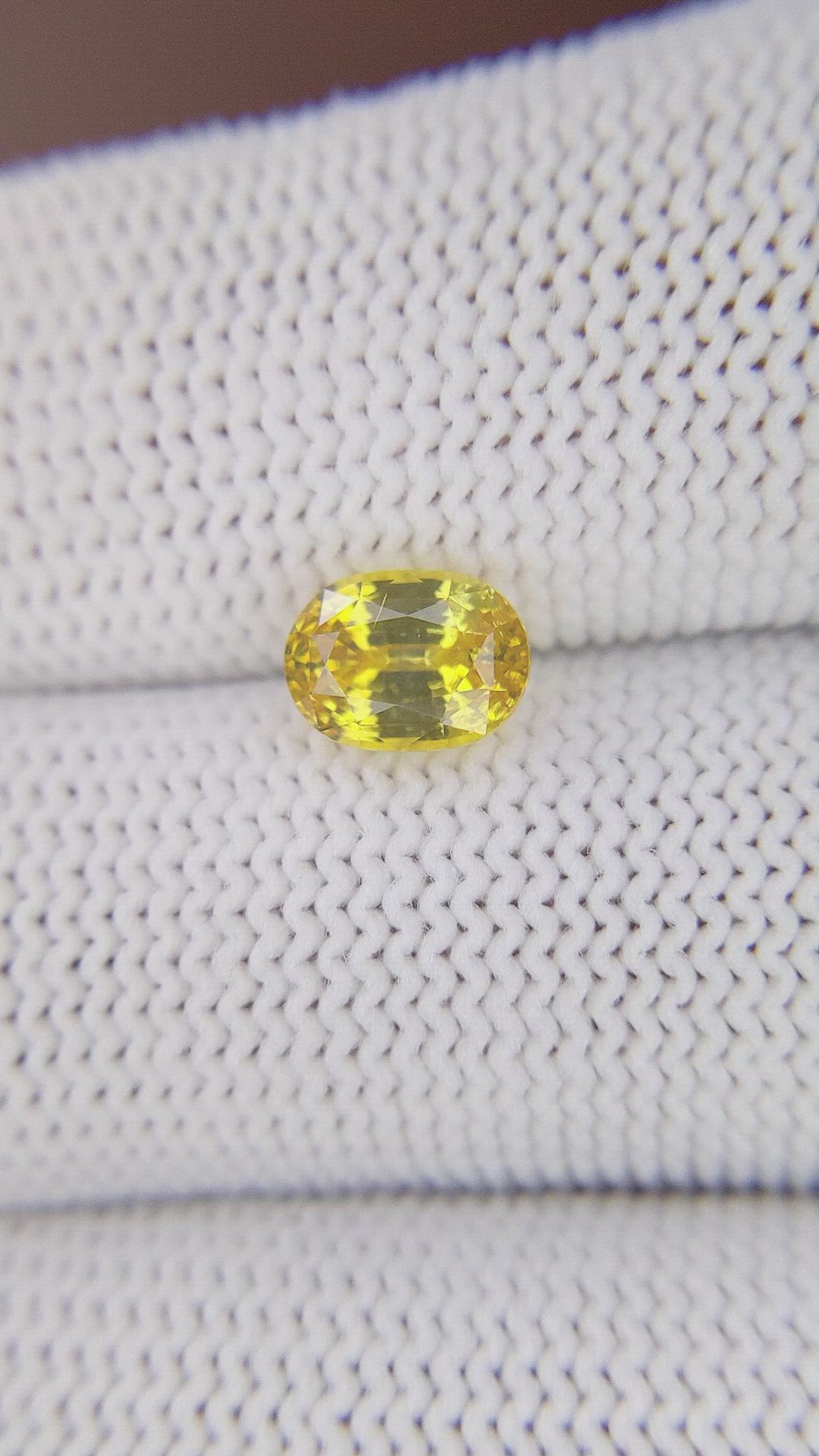 1.87 Ct. Yellow Sapphire from Ceylon (Sri Lanka) Size Video